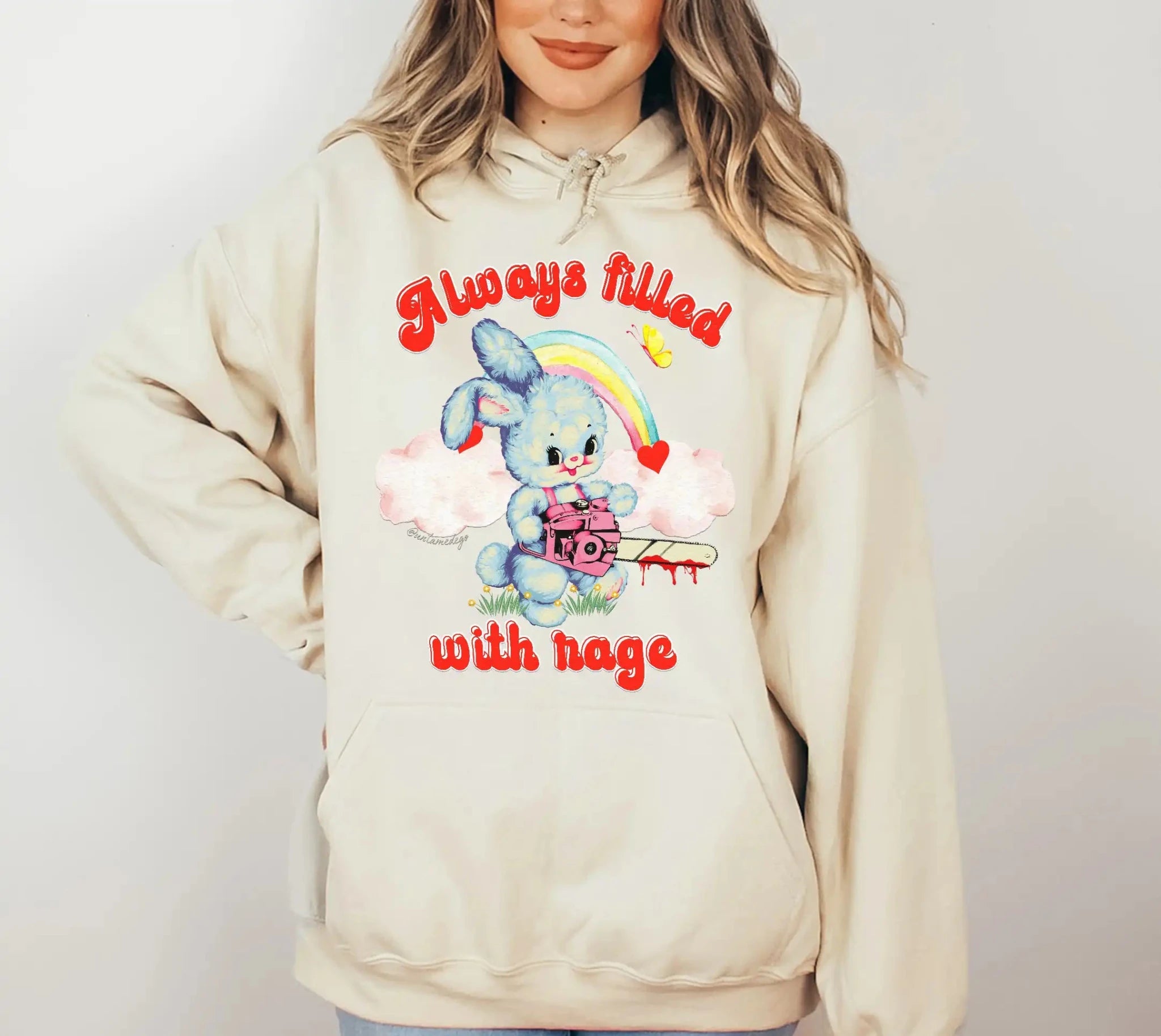 Always Filled With Rage Bunny Hoodie - UntamedEgo LLC.