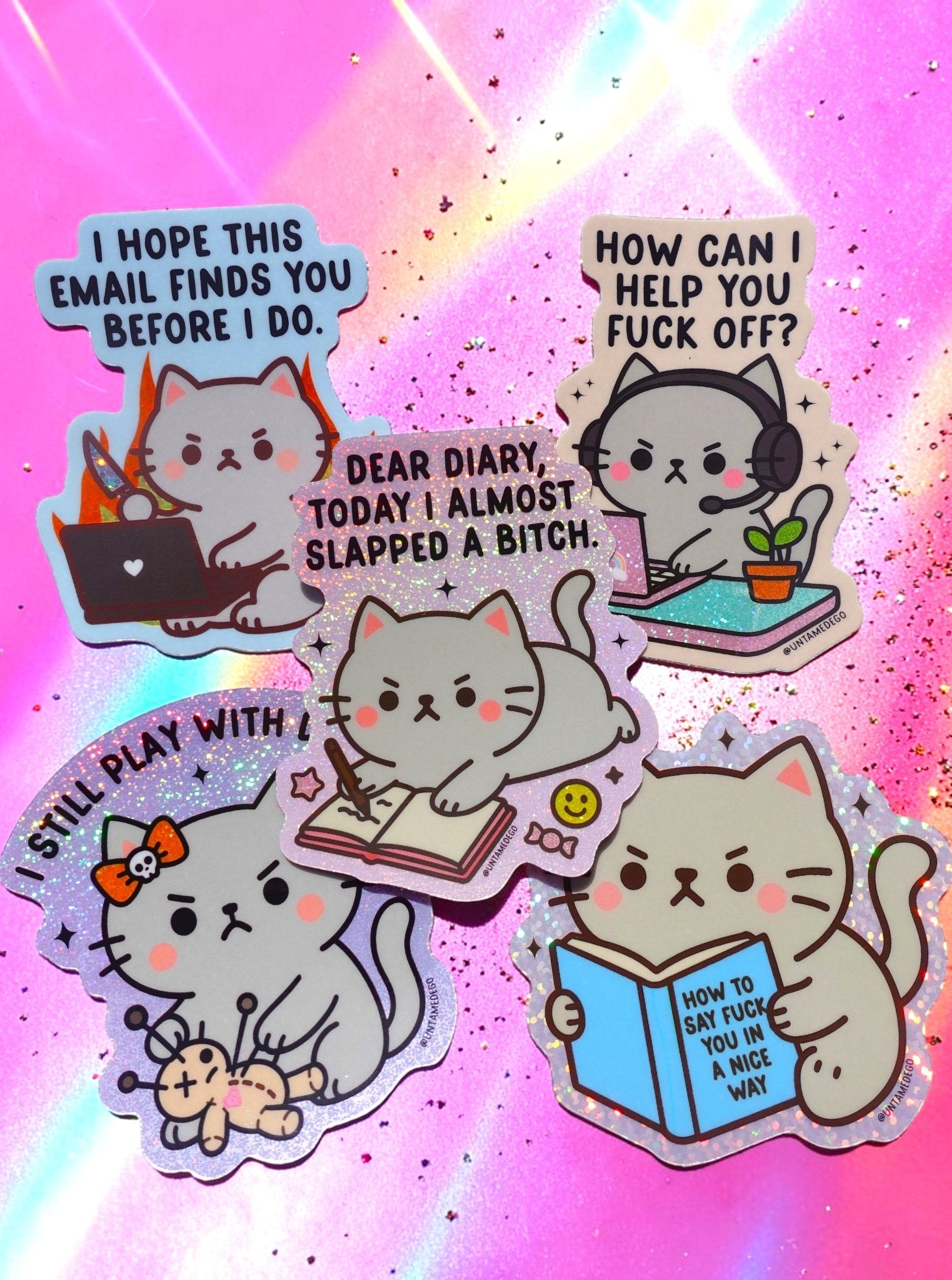 Angry Kitty Sticker Pack - UntamedEgo LLC.