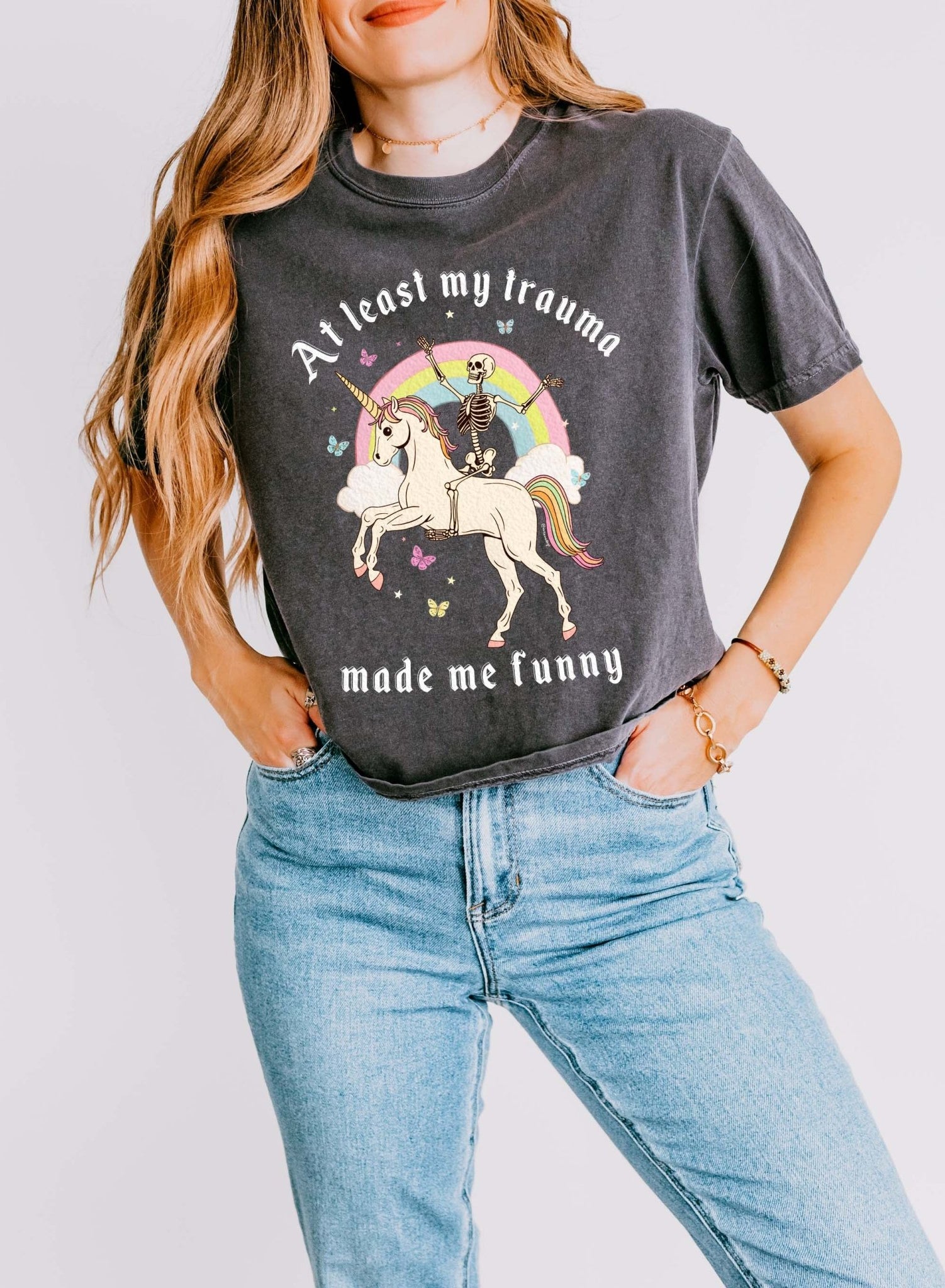 At Least My Trauma Made Me Funny Women's Boxy Tee - UntamedEgo LLC.