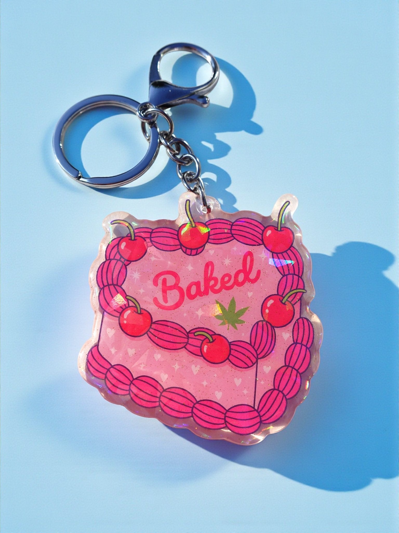 Baked Cake Keychain | Holographic Glitter Acrylic Keychain - UntamedEgo LLC.