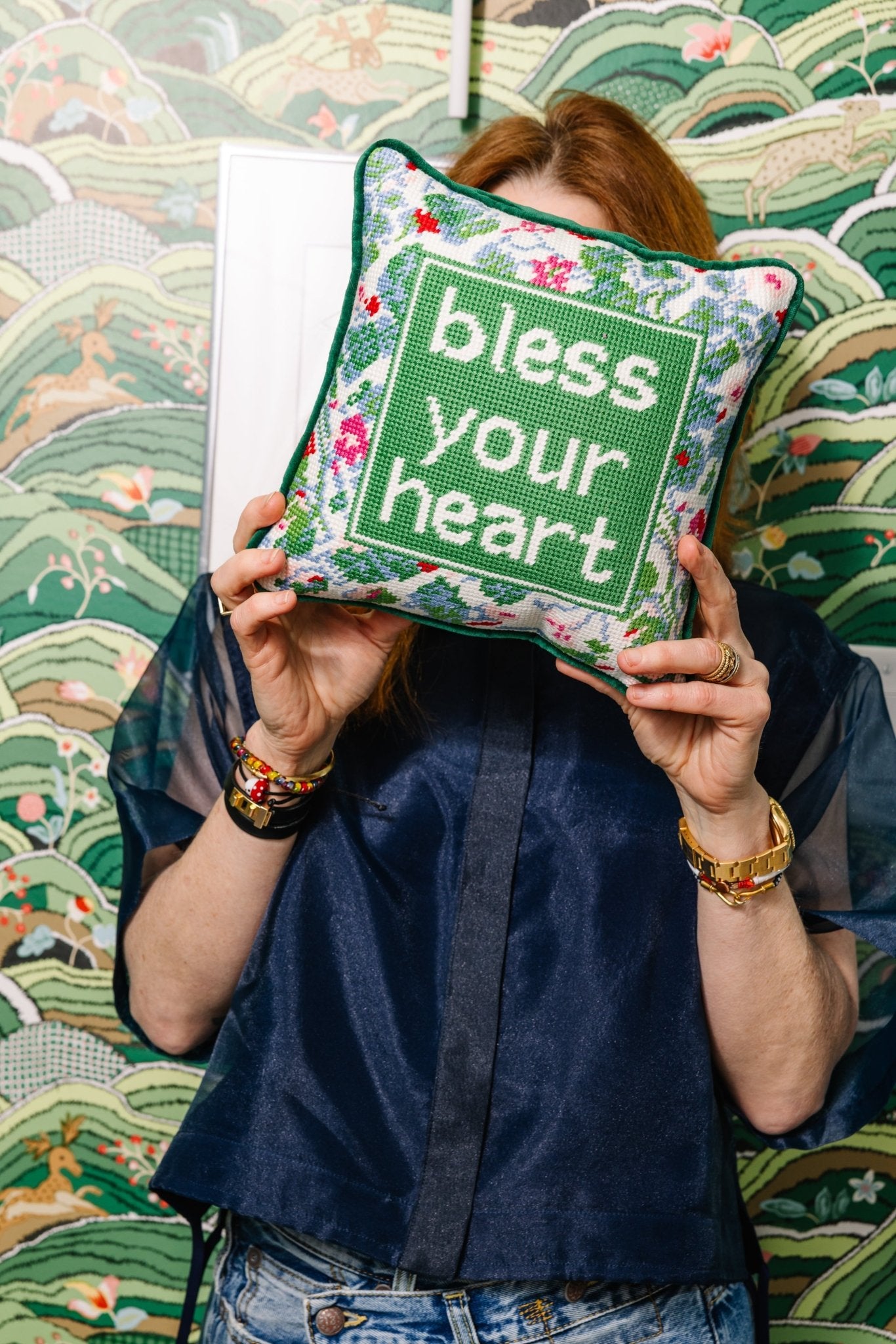 Bless Your Heart Needlepoint Pillow - UntamedEgo LLC.