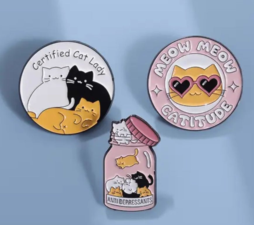Certified Cat Lady Enamel Pin Set โ 3 - Pack - UntamedEgo LLC.