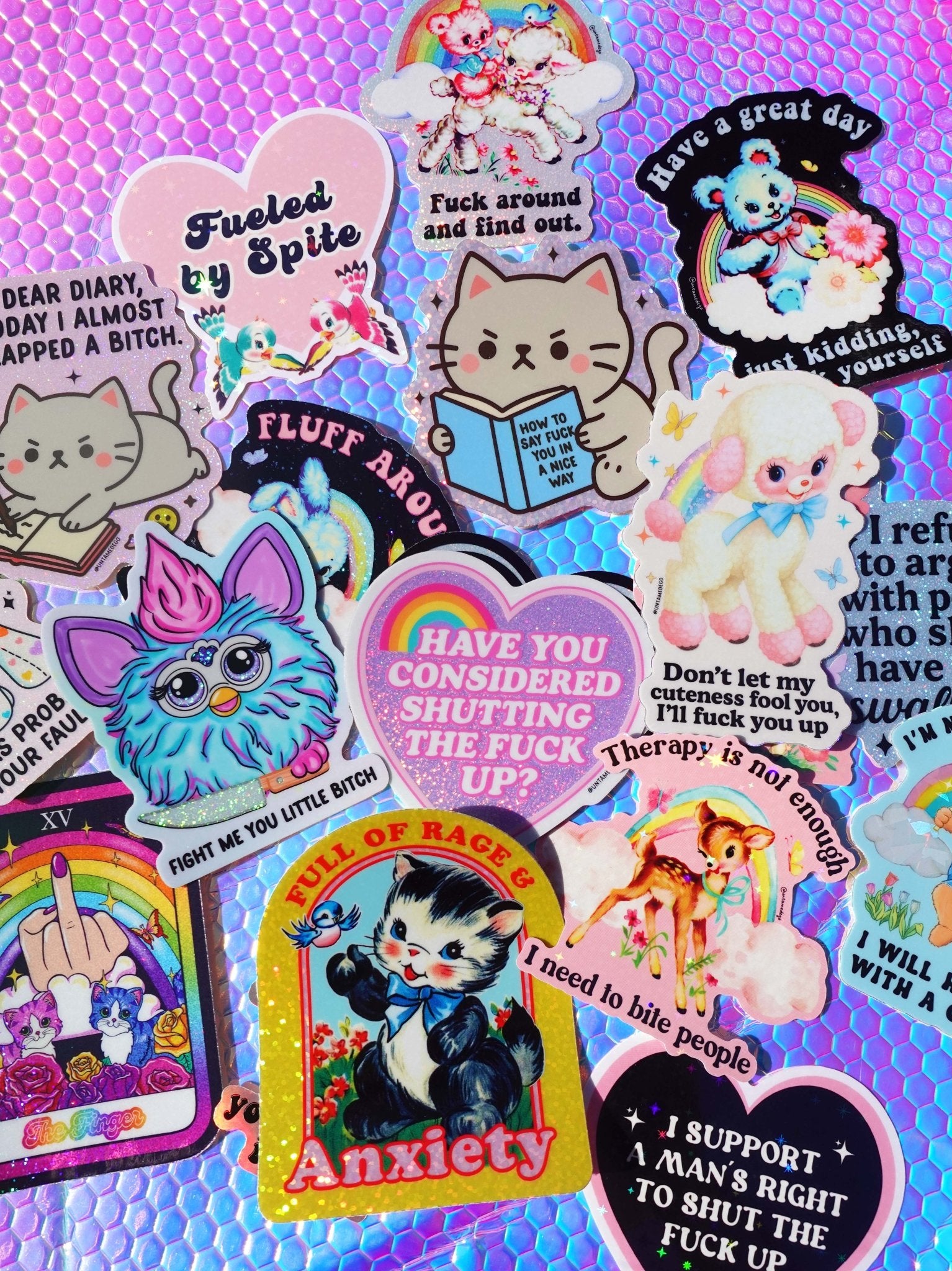 Cute And Full Of Rage Mystery Sticker Pack - UntamedEgo LLC.