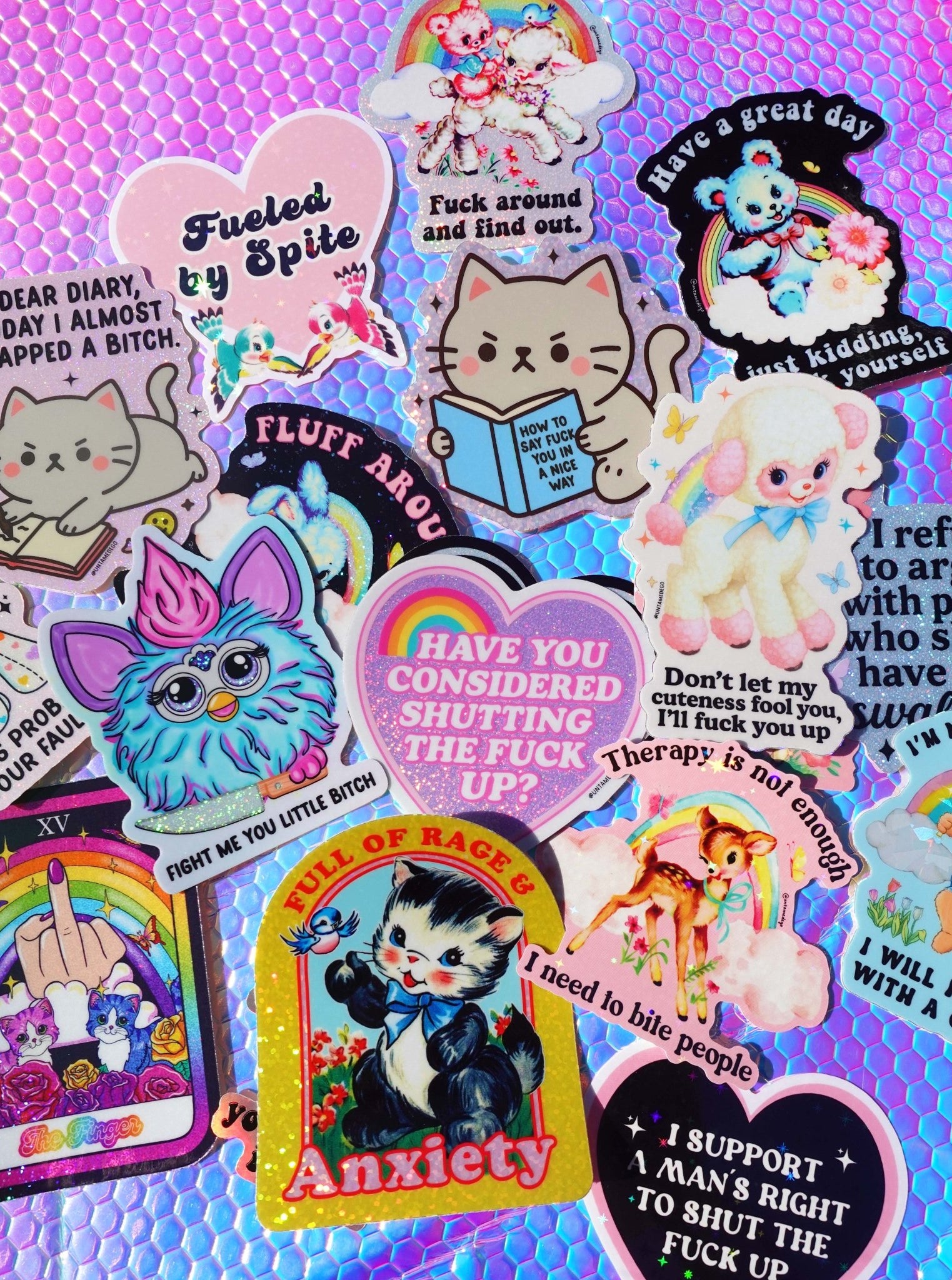Cute And Full Of Rage Mystery Sticker Pack - UntamedEgo LLC.