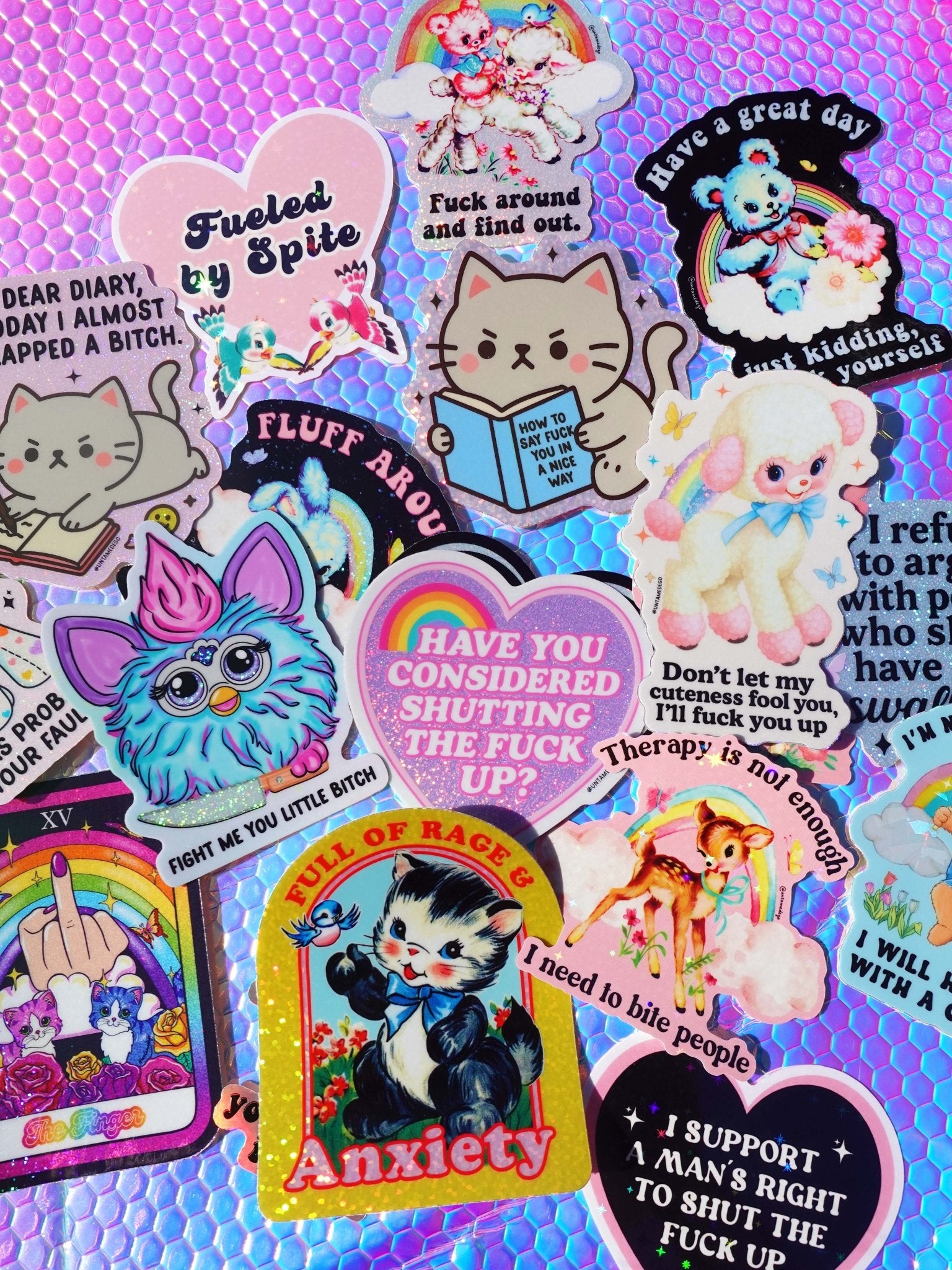 Cute And Full Of Rage Mystery Sticker Pack - UntamedEgo LLC.