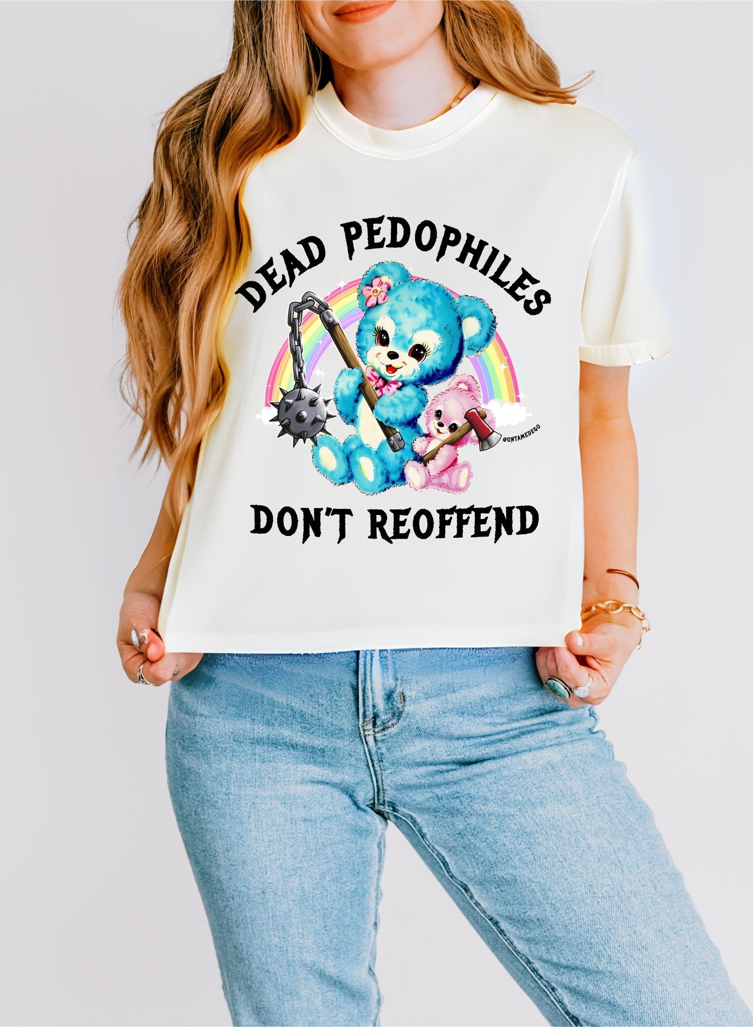 Dead Pedophiles Don't Reoffend Women's Cropped Boxy Tee - UntamedEgo LLC.