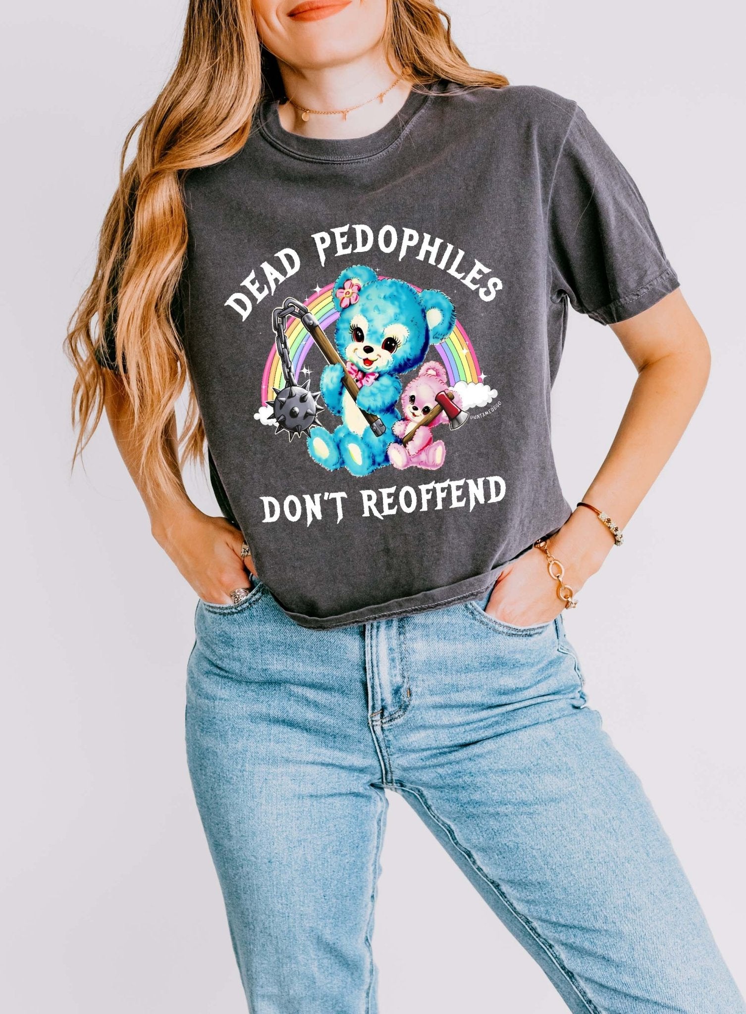 Dead Pedophiles Don't Reoffend Women's Cropped Boxy Tee - UntamedEgo LLC.