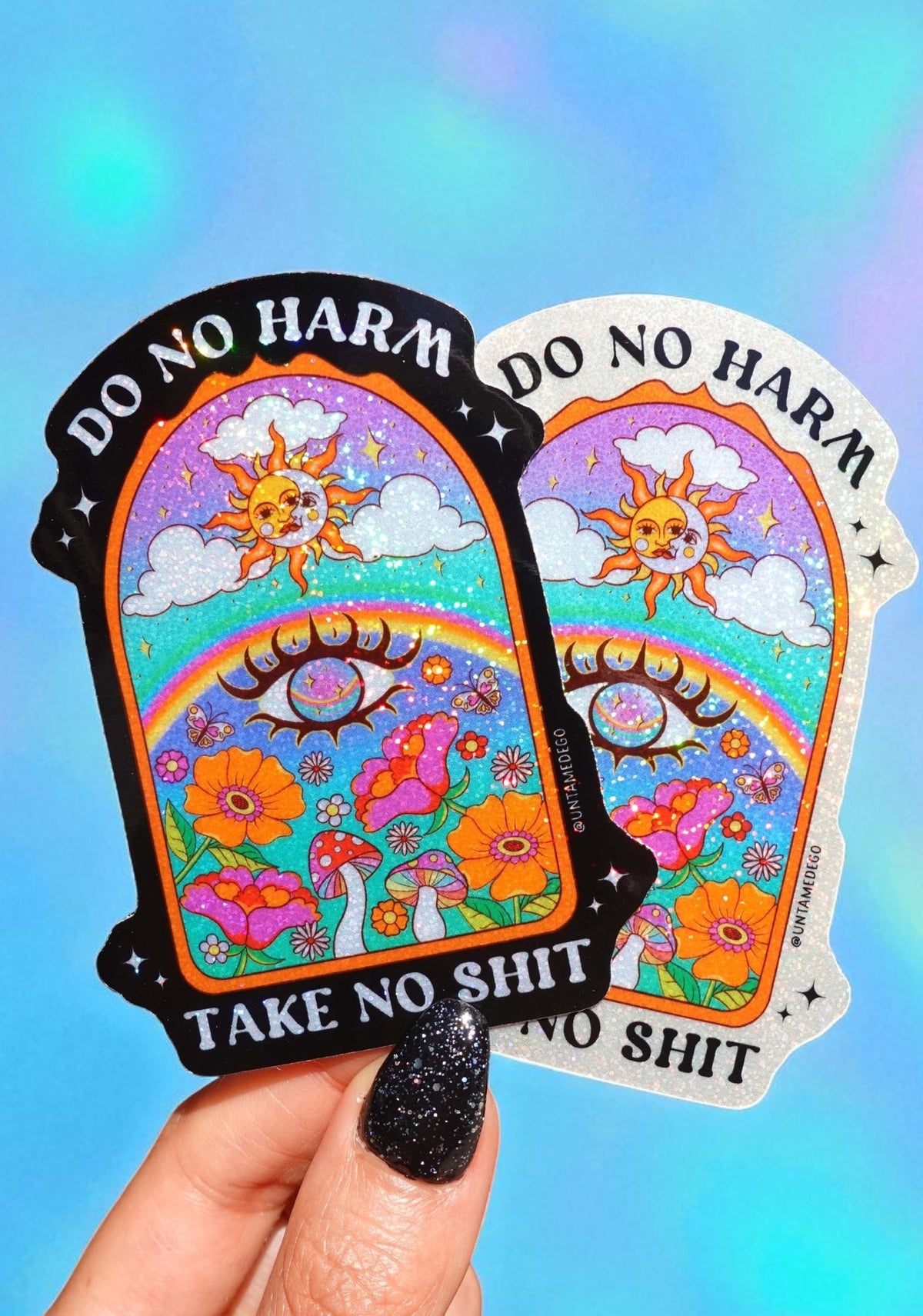 Do No Harm Take No Shit Vinyl Glitter Vinyl Sticker - UntamedEgo LLC.