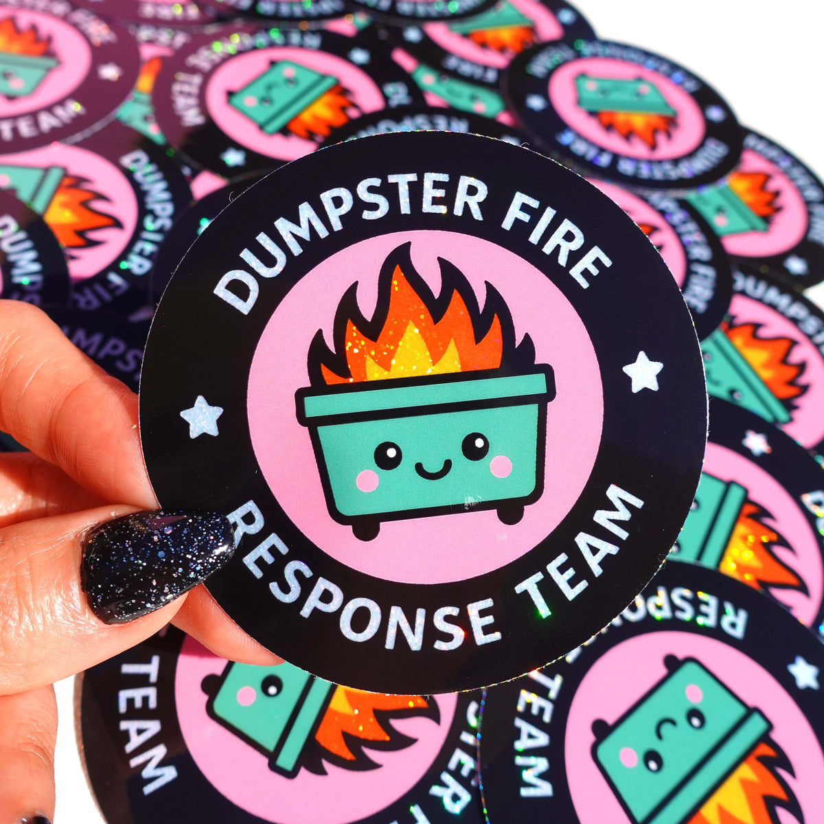 Dumpster Fire Response Team Glitter Holographic Sticker UntamedEgo LLC Dumpster Fire Response Team Glitter Holographic Sticker UntamedEgo LLC