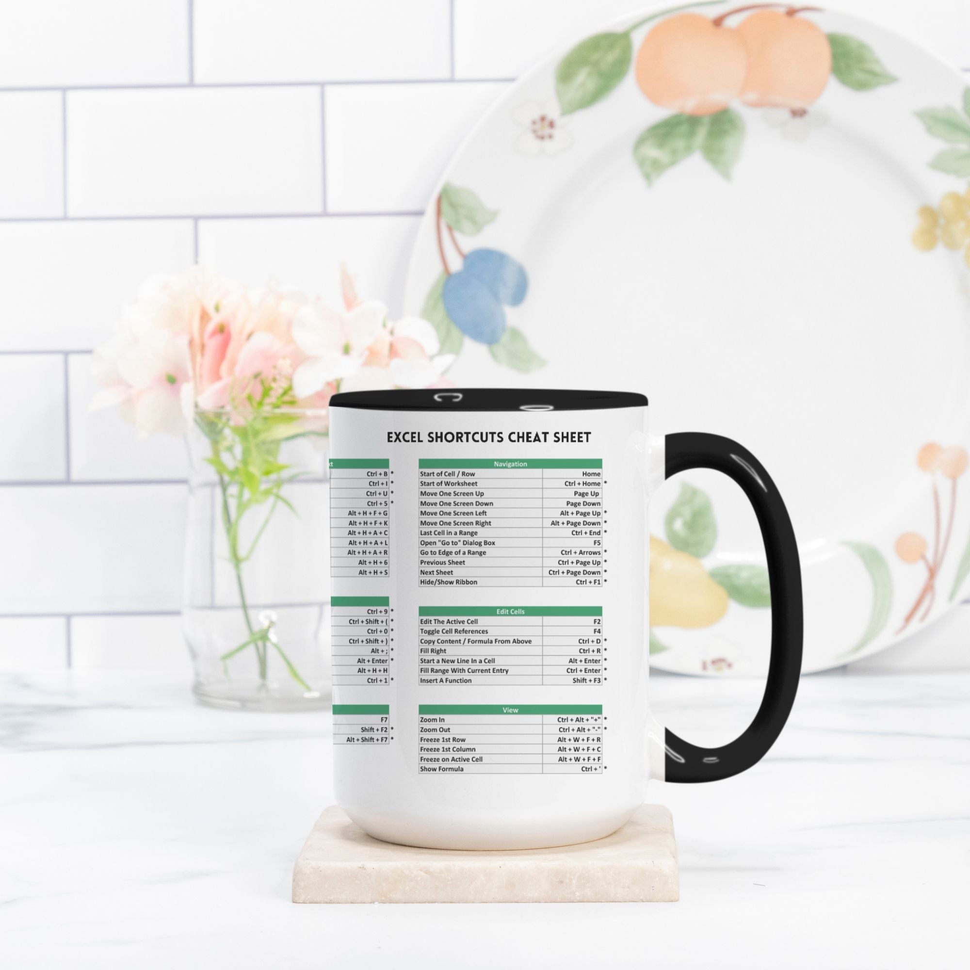 Excel Shortcuts Cheat Sheet Mug - UntamedEgo LLC.
