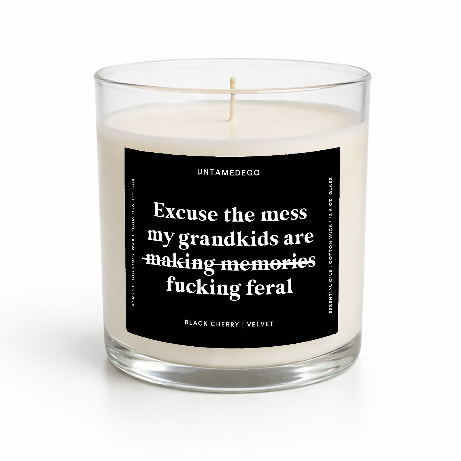 Excuse The Mess My Grandkids Glass Candle - UntamedEgo LLC.
