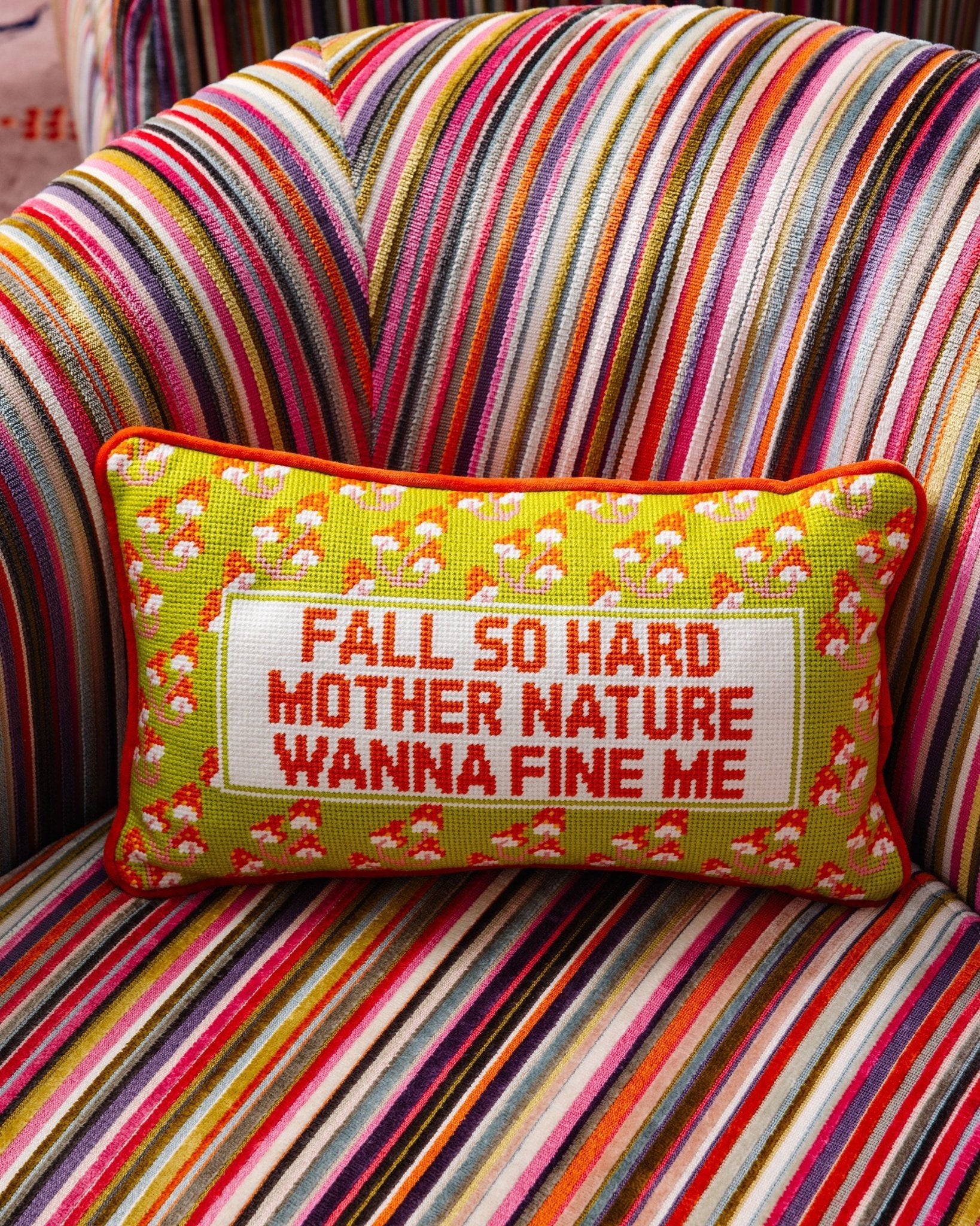 Fall So Hard Needlepoint Pillow - UntamedEgo LLC.