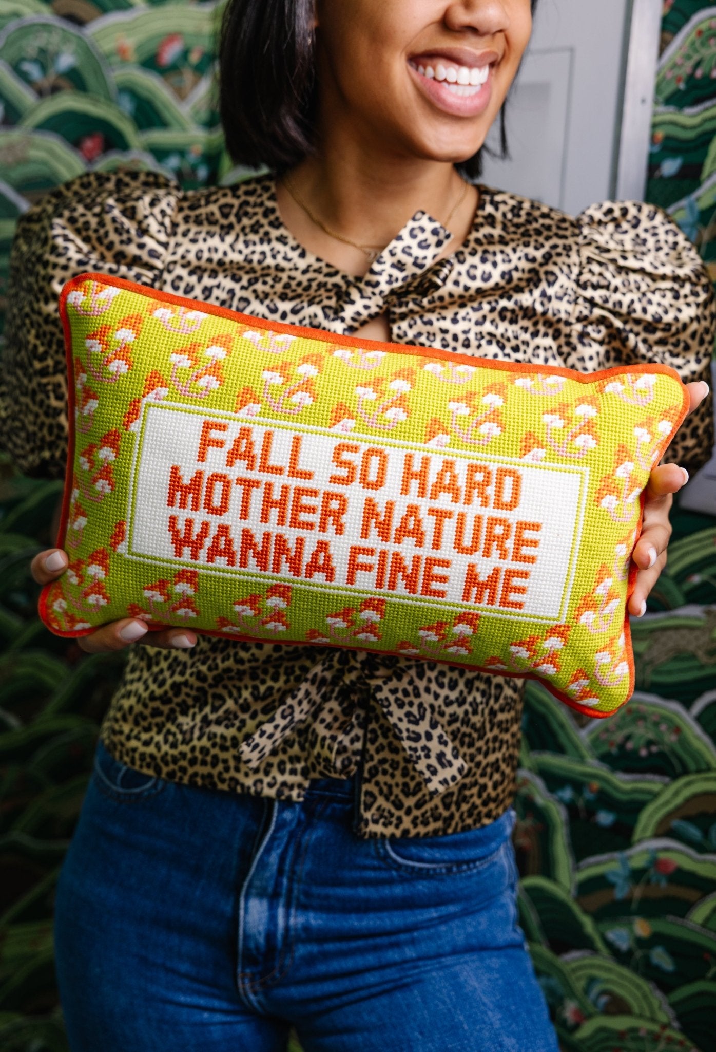Fall So Hard Needlepoint Pillow - UntamedEgo LLC.