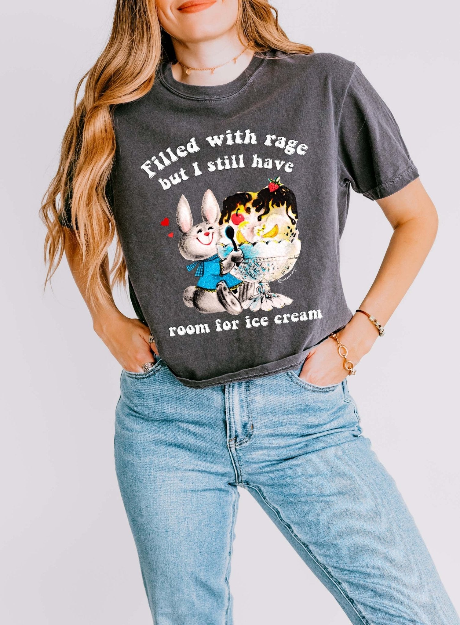 Filled With Rage But I Still Have Room For Ice Cream Boxy Women's Tee - UntamedEgo LLC.