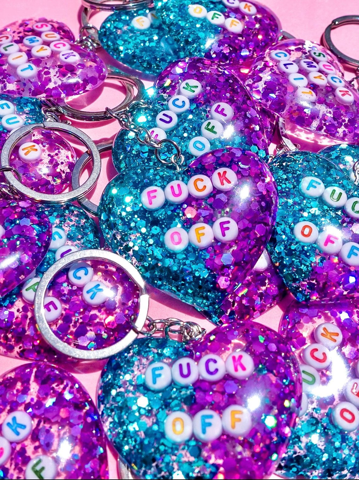 Fuck Off Glitter Keychain - UntamedEgo LLC.