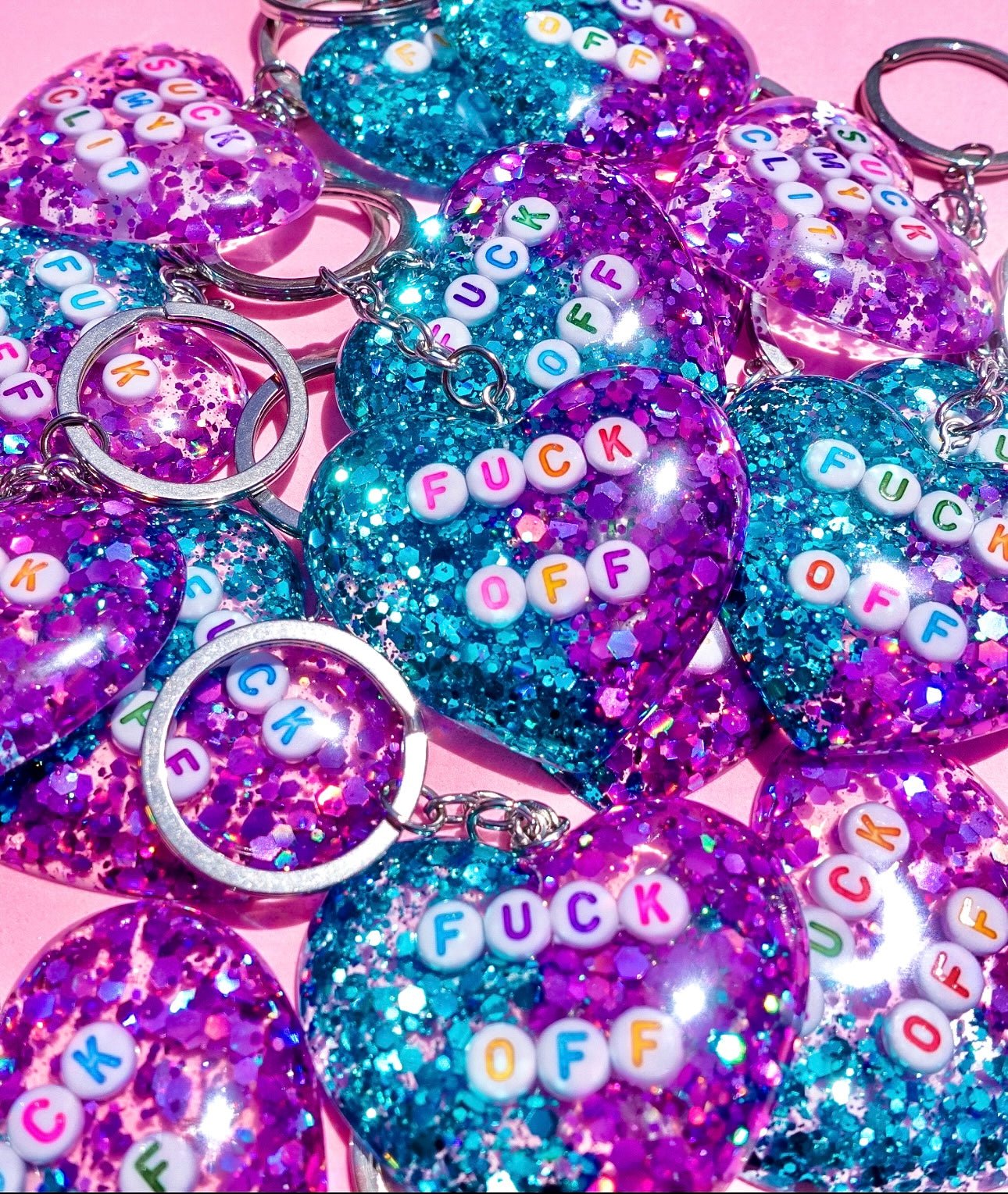 Fuck Off Glitter Keychain - UntamedEgo LLC.