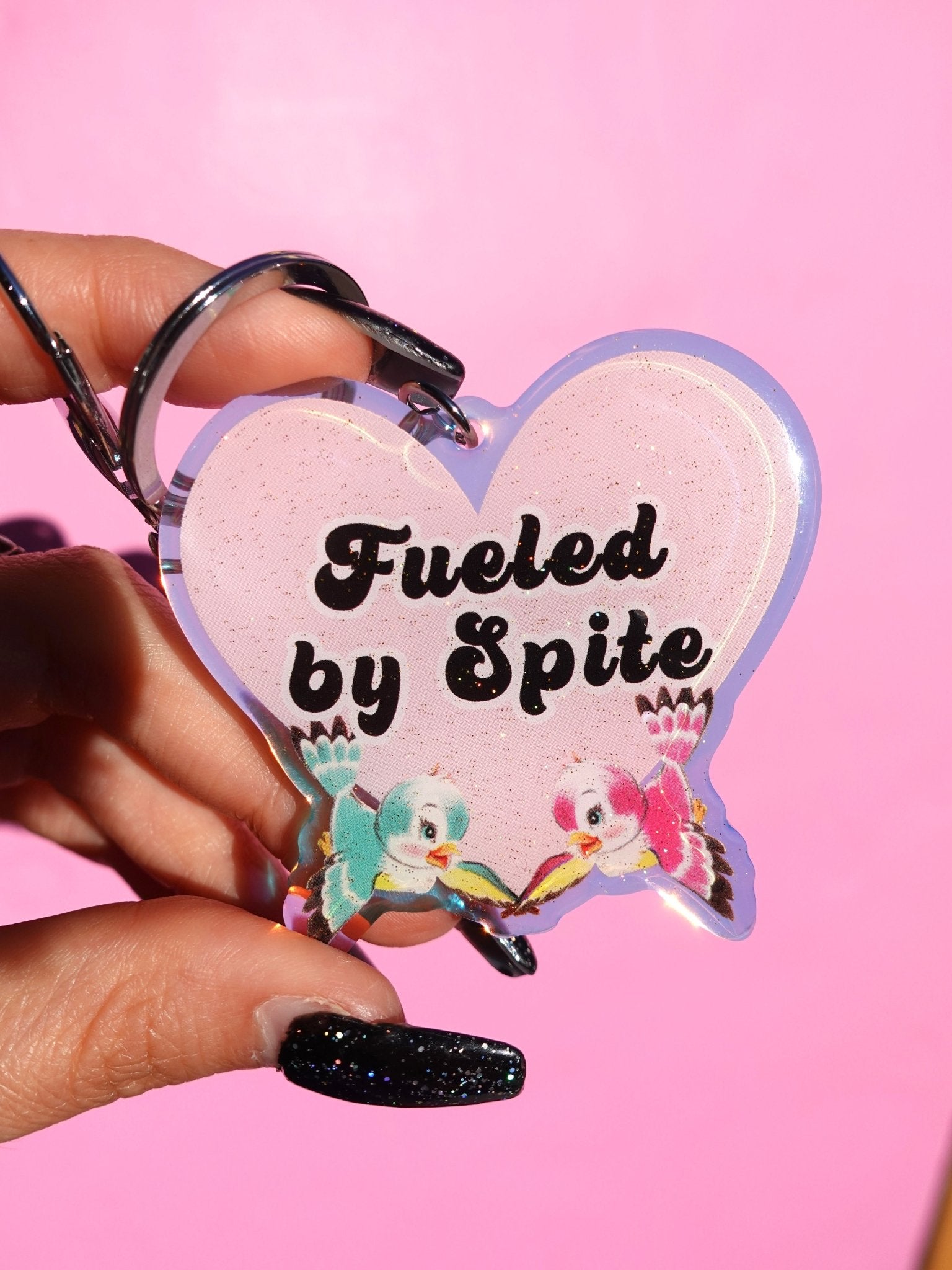 Fueled By Spite Glitter Keychain - UntamedEgo LLC.
