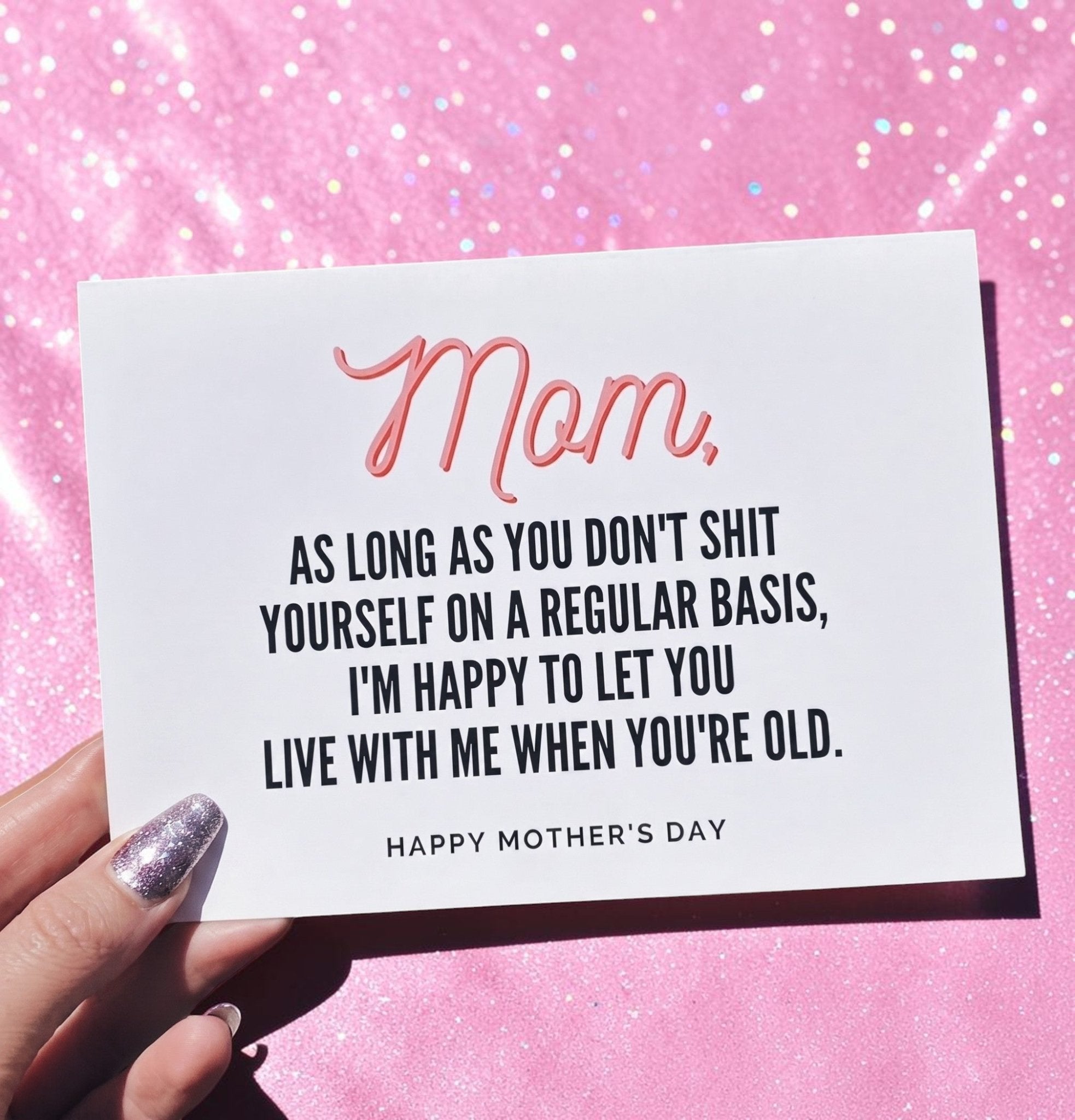 Funny Mom Card | As Long As You Don’t Sh*t Yourself | Mother’s Day Card | Gift for Mom - UntamedEgo LLC.