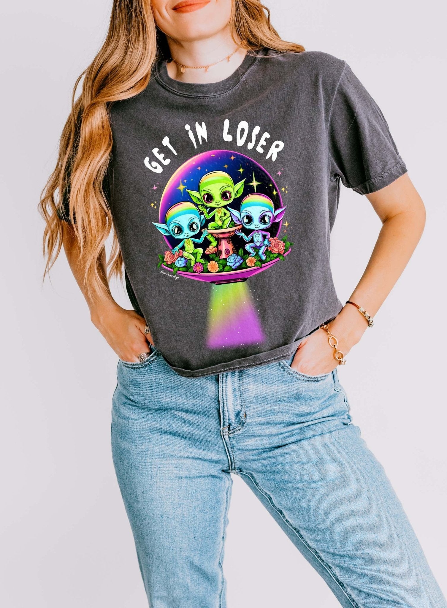 Get In Loser Aliens Women's Boxy Tee - UntamedEgo LLC.