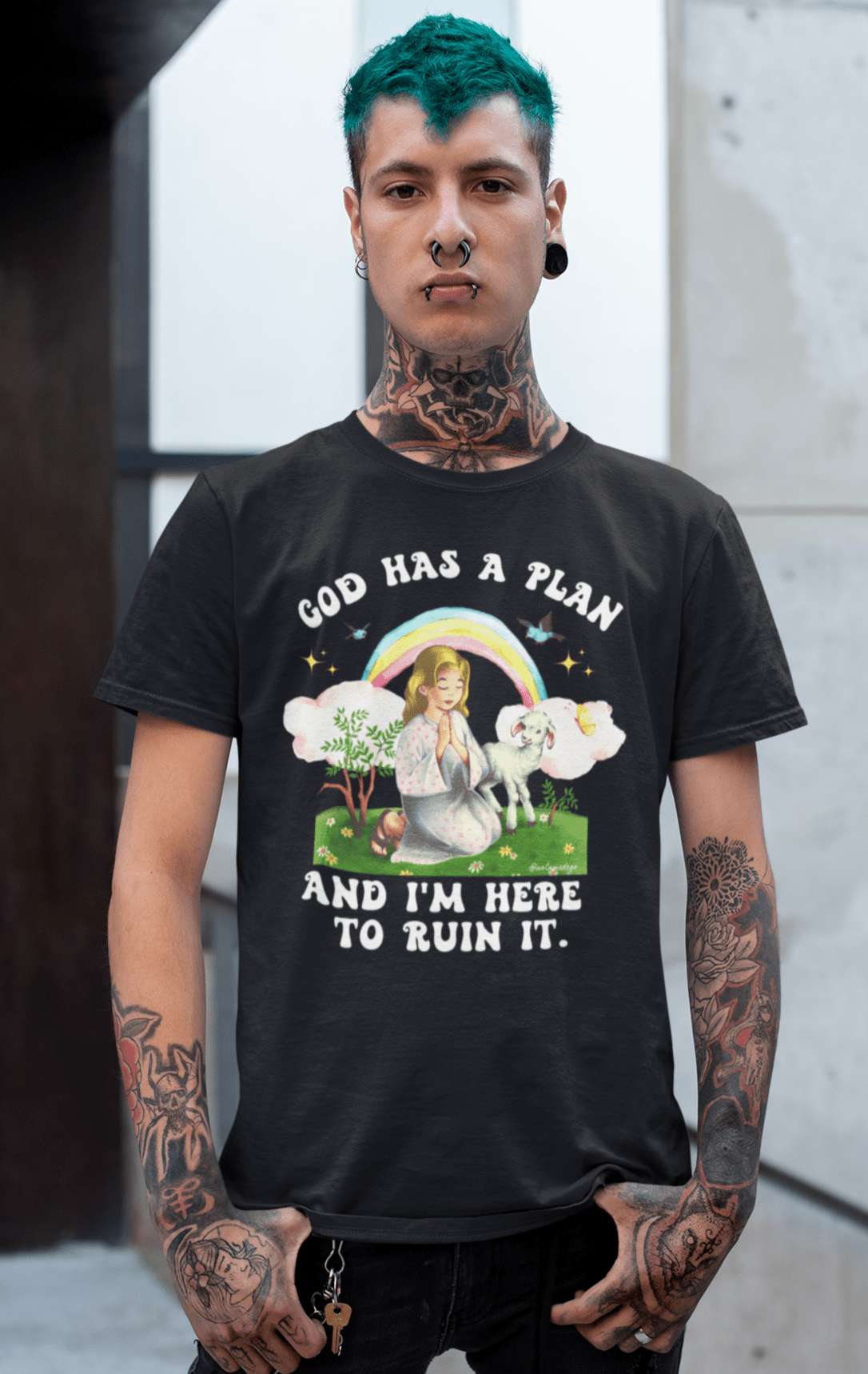 God Has A Plan And I'm Here To Ruin It Mens Tee - UntamedEgo LLC.