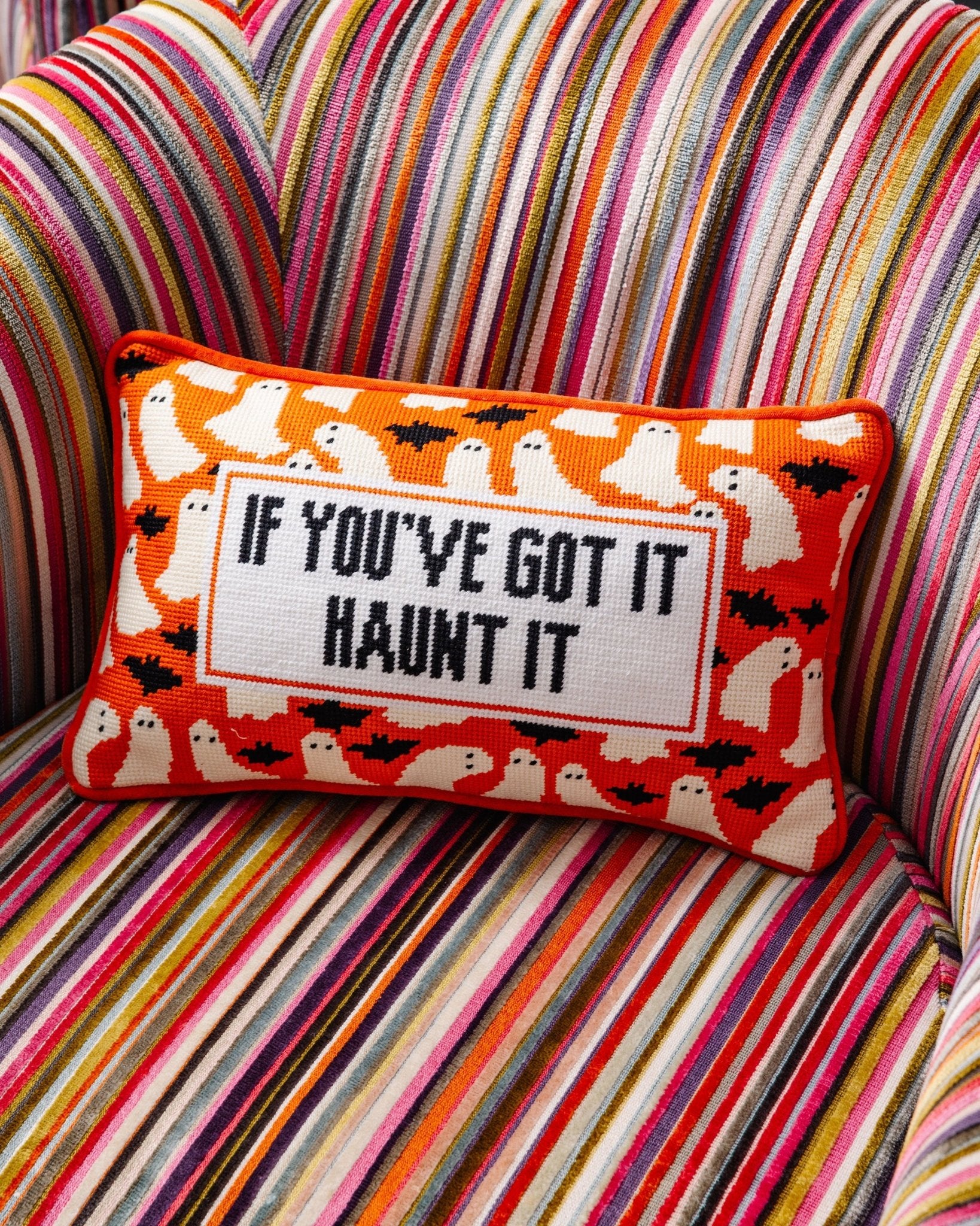 Haunt It Needlepoint Pillow - UntamedEgo LLC.