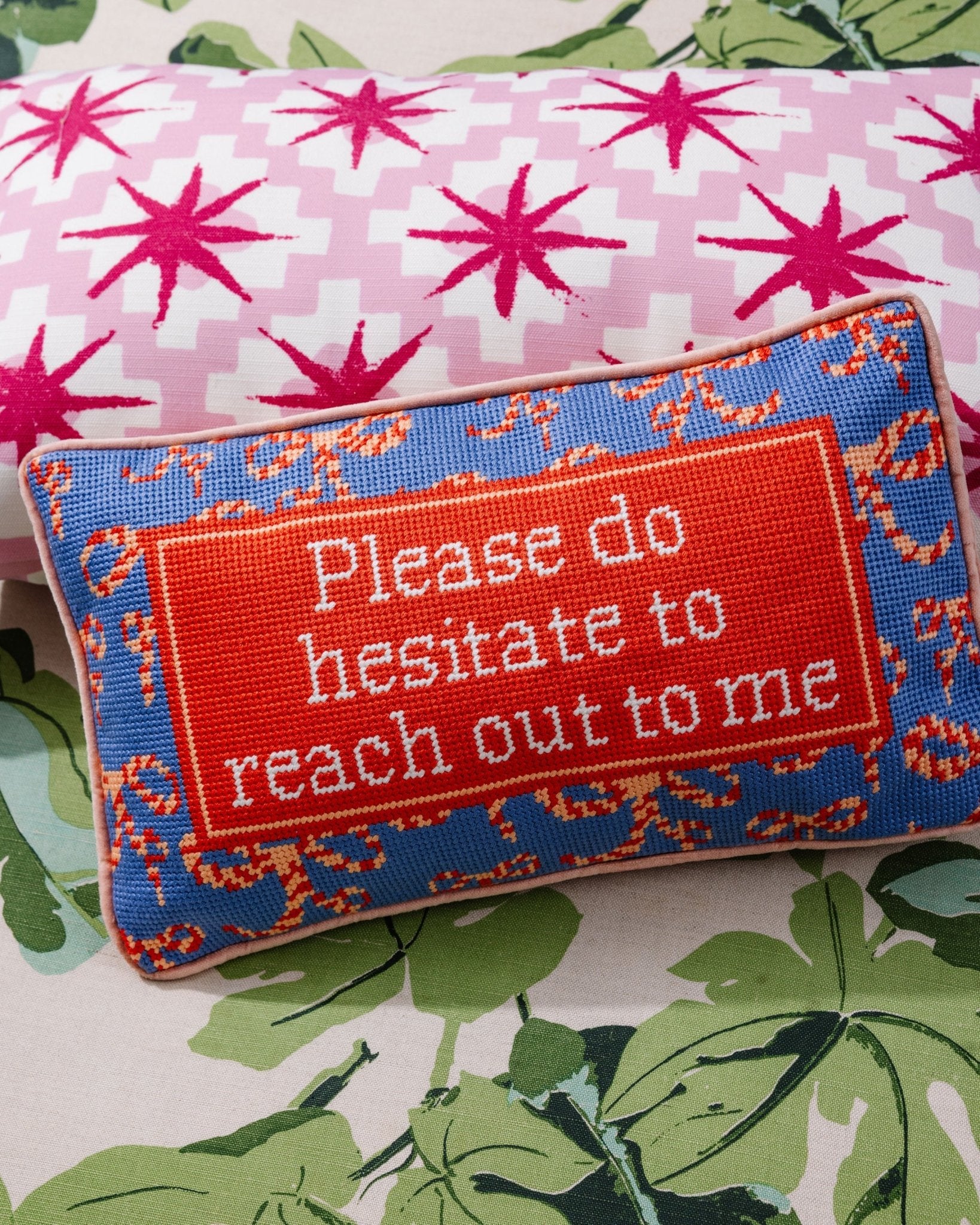 Hesitate Needlepoint Pillow - UntamedEgo LLC.