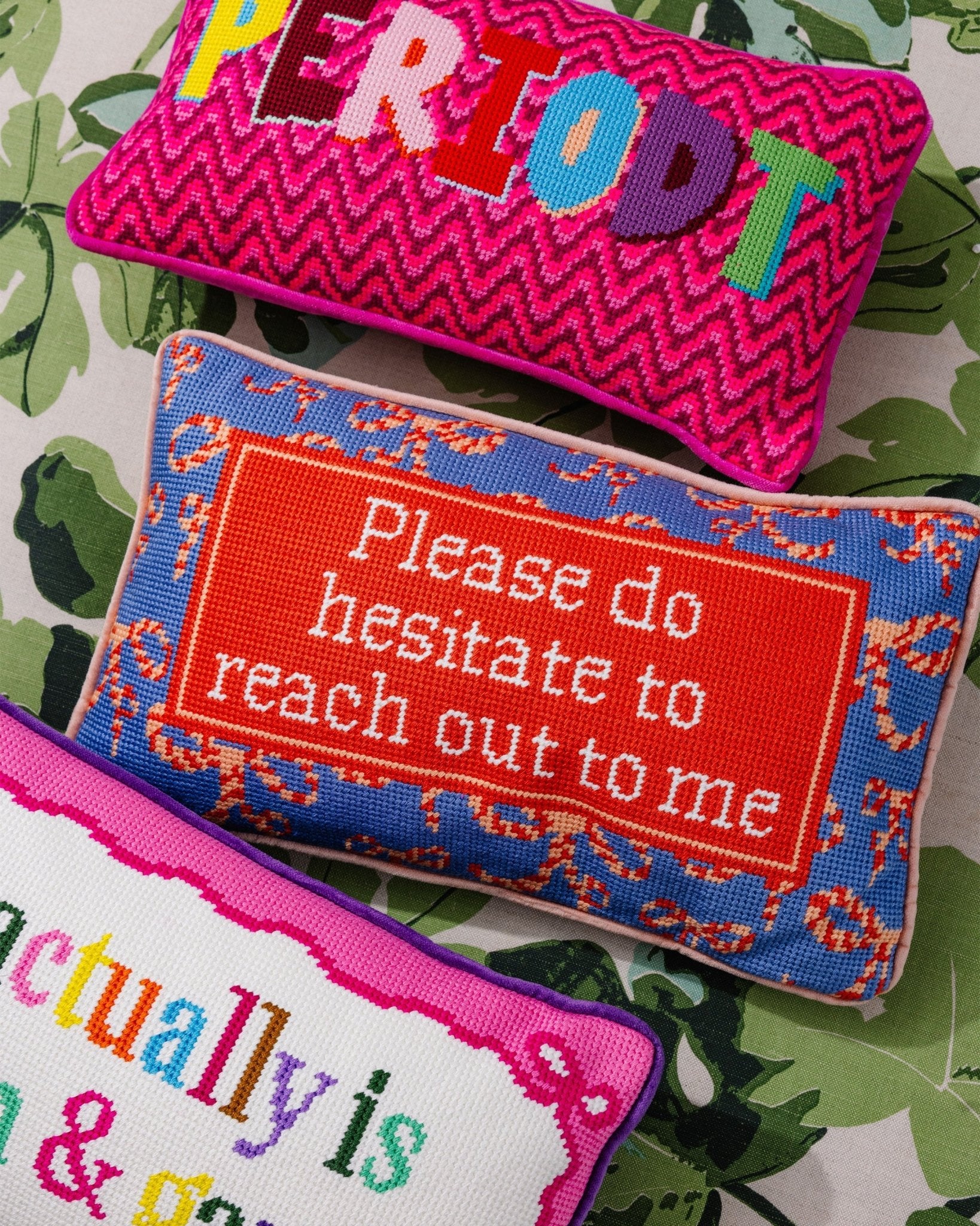 Hesitate Needlepoint Pillow - UntamedEgo LLC.