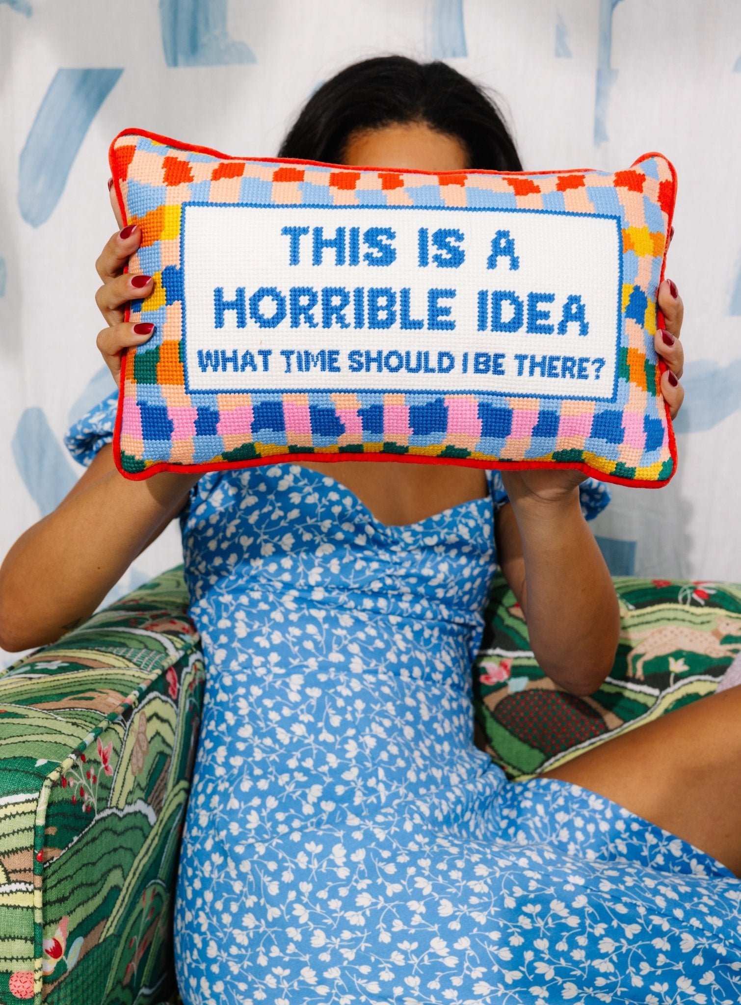 Horrible Idea Needlepoint Pillow - UntamedEgo LLC.