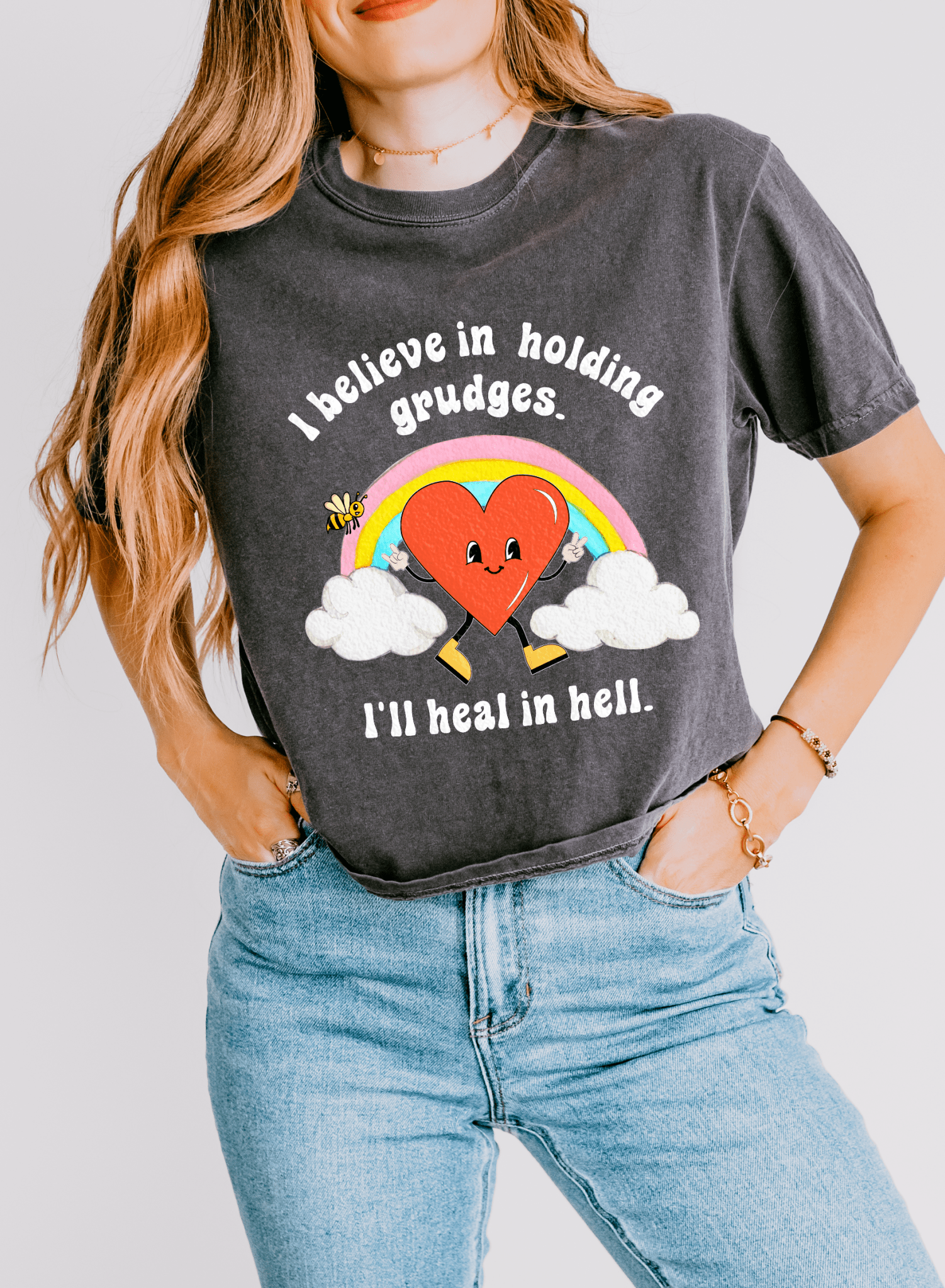 I Believe In Holding Grudges I'll Heal In Hell Women's Boxy Cropped Tee - UntamedEgo LLC.