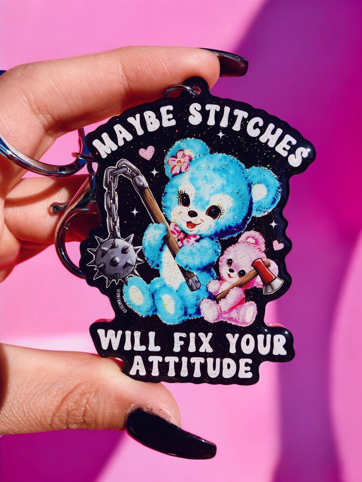 Maybe Stitches Will Fix Your Attitude Keychain - UntamedEgo LLC.