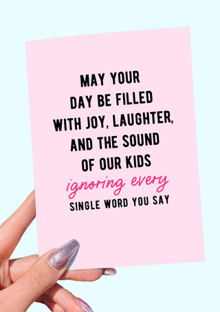 May Your Day Be Filled With Joy Laughter Funny Mother's Day Card