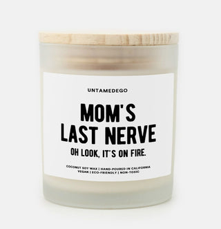 Mom's Last Nerve Frosted Glass Jar Candle