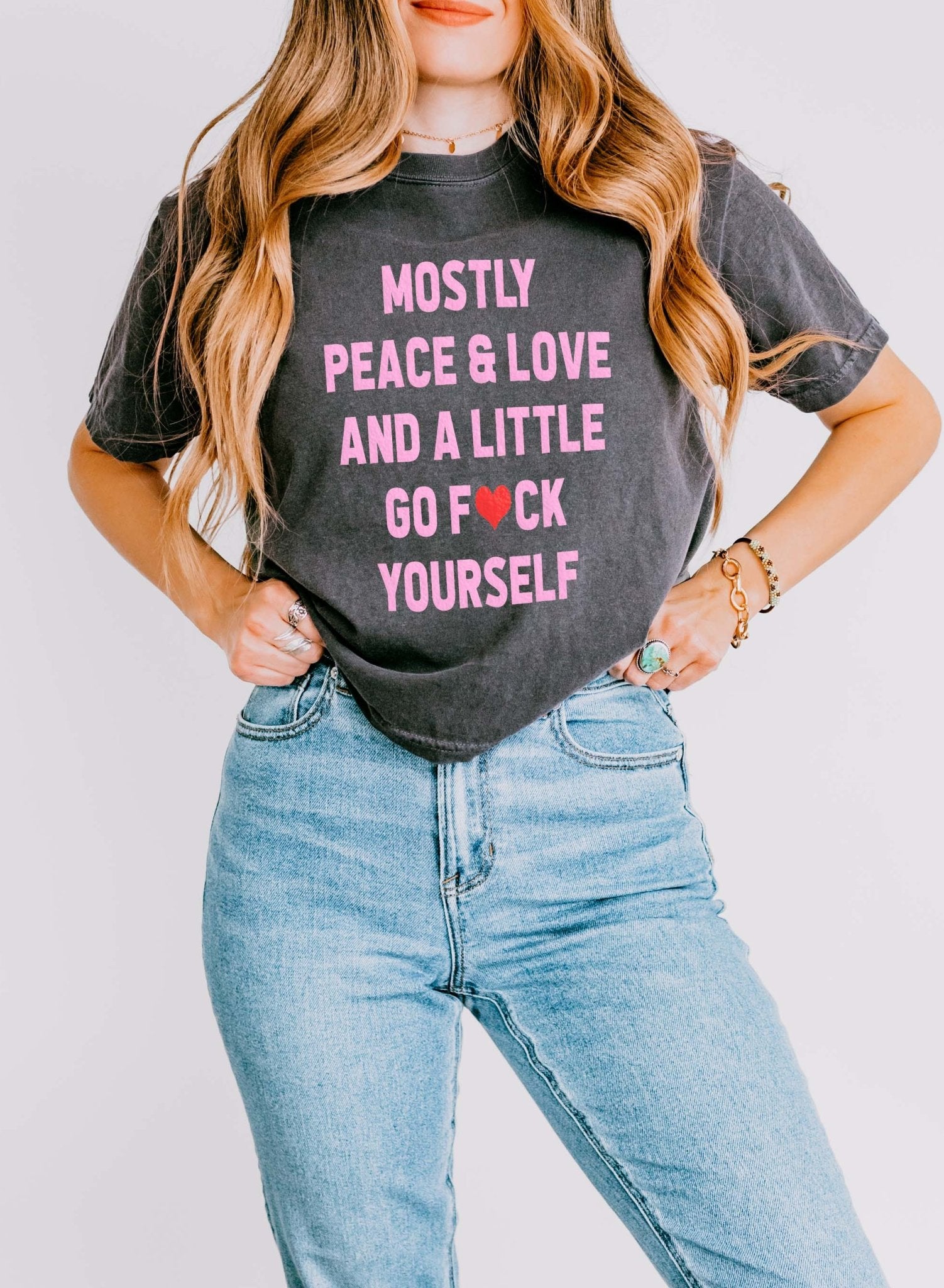Mostly Peace & Love Women's Boxy Tee - UntamedEgo LLC.