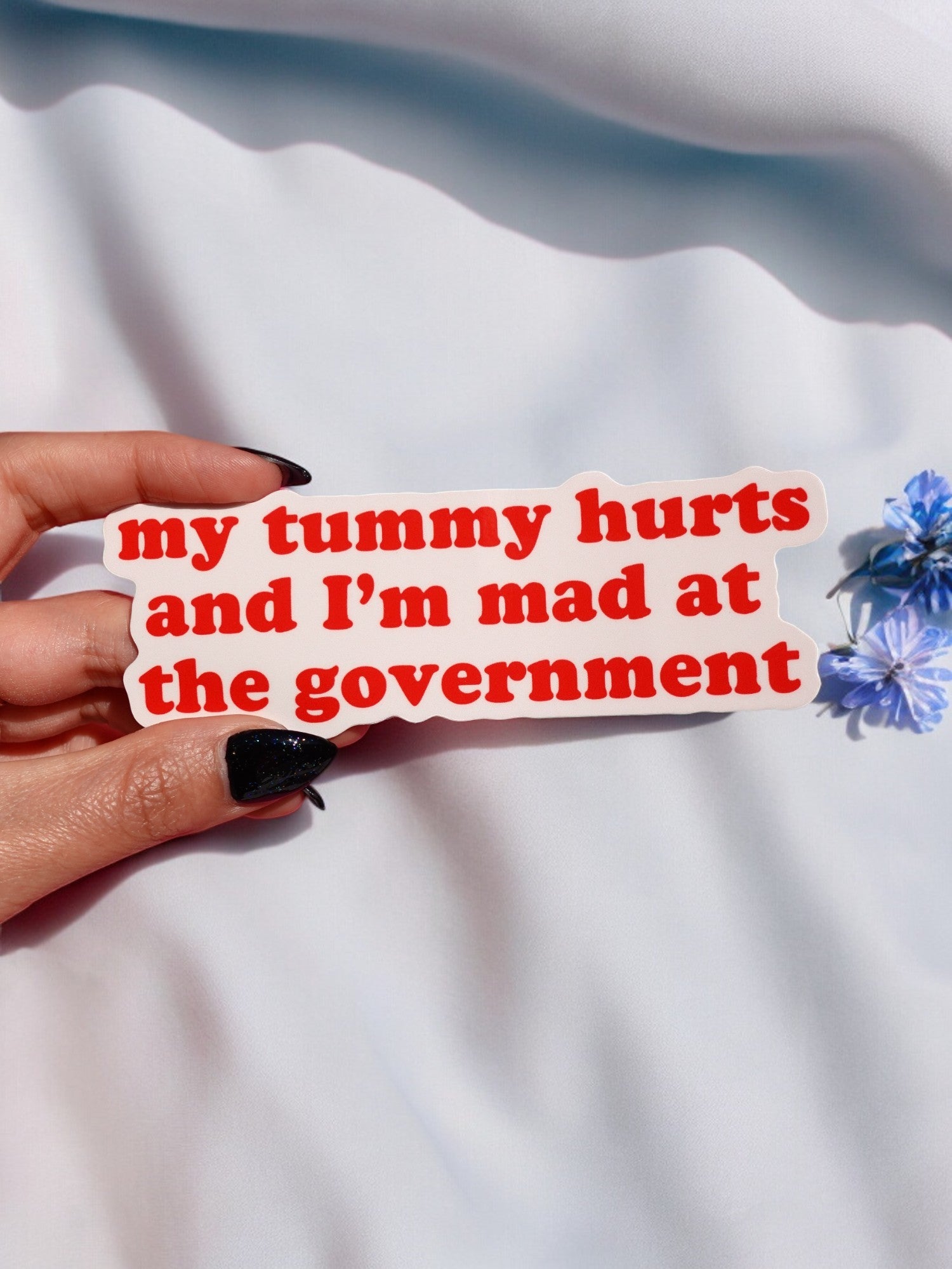 My Tummy Hurts And I'm Mad At The Government Sticker - UntamedEgo LLC.
