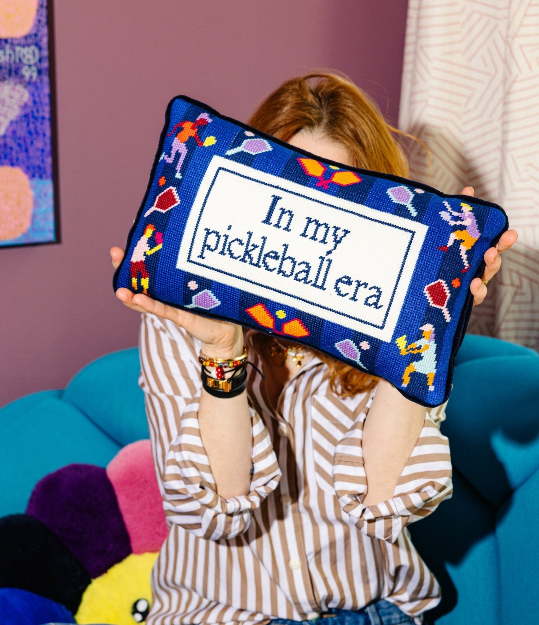 Pickleball Era Needlepoint Pillow - UntamedEgo LLC.