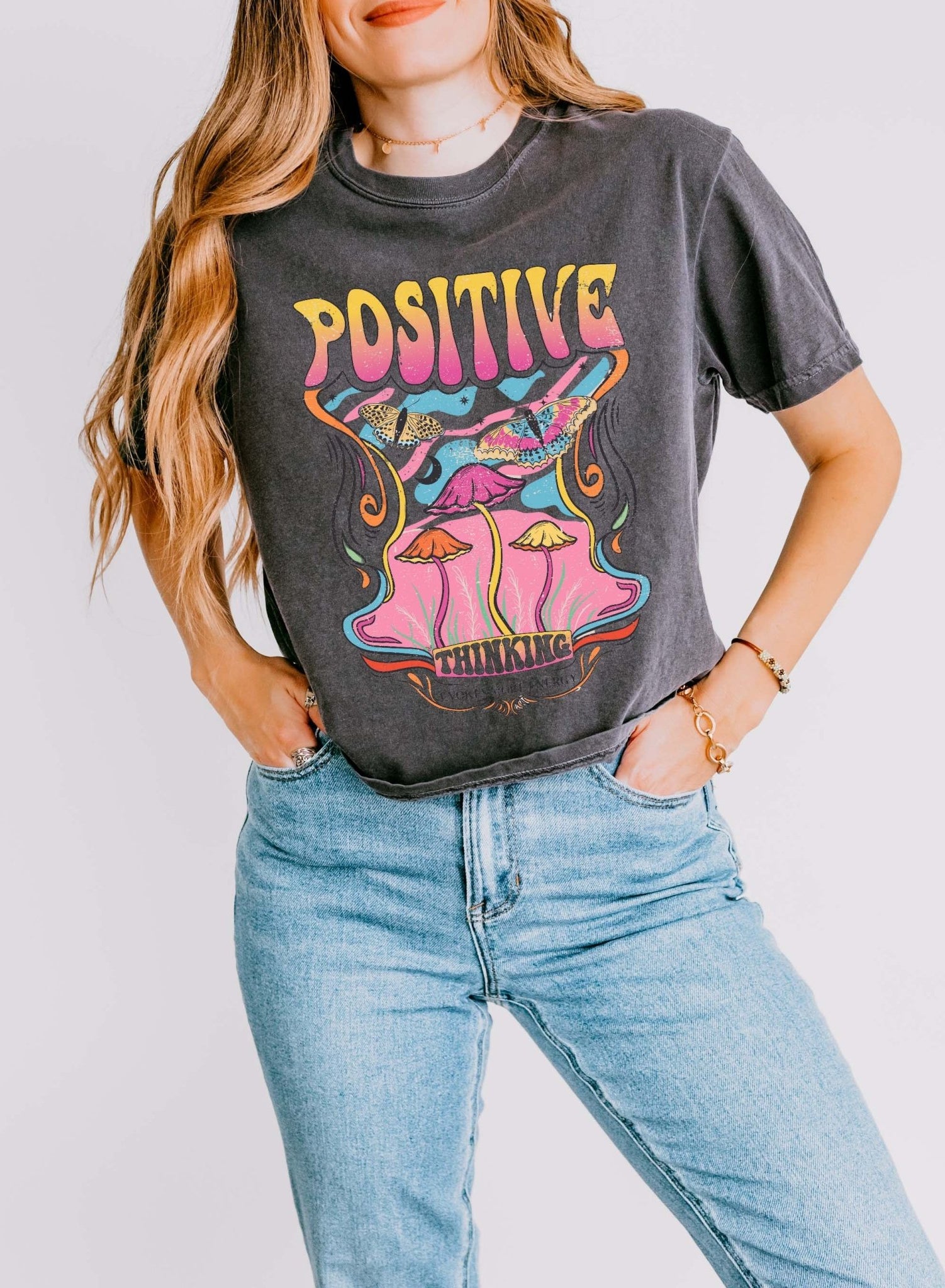 Positive Thinking Cropped Boxy Tee - UntamedEgo LLC.