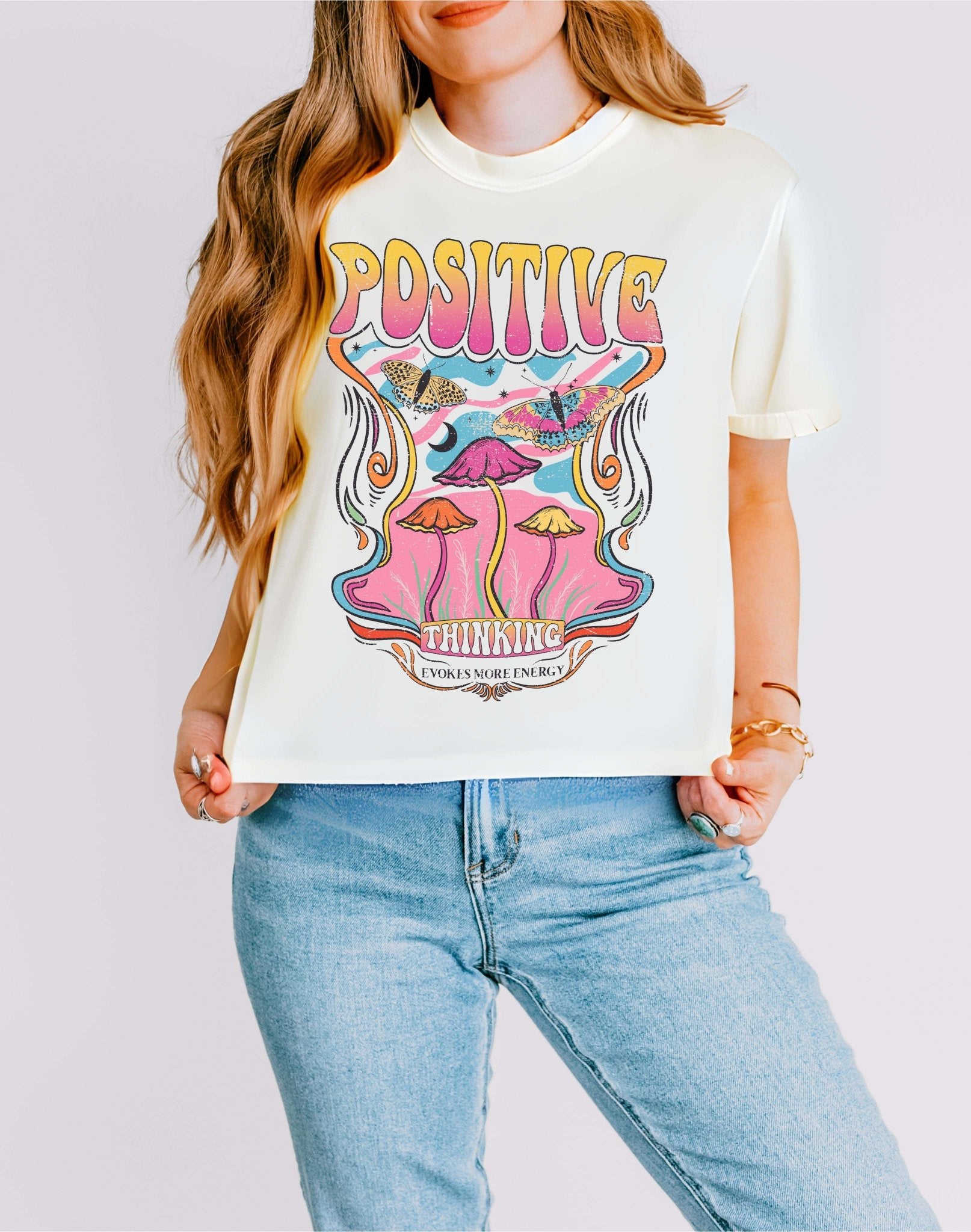 Positive Thinking Cropped Boxy Tee - UntamedEgo LLC.