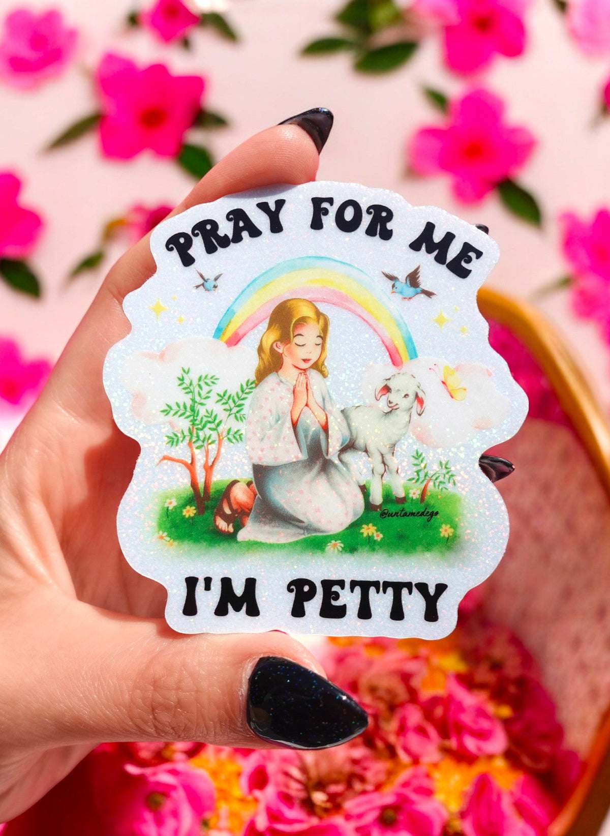 Pray For Me I'm Petty Sticker - UntamedEgo LLC.