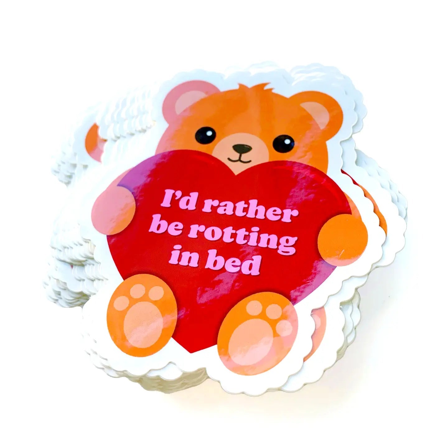 Rotting in Bed Teddy Bear Vinyl Sticker - UntamedEgo LLC.