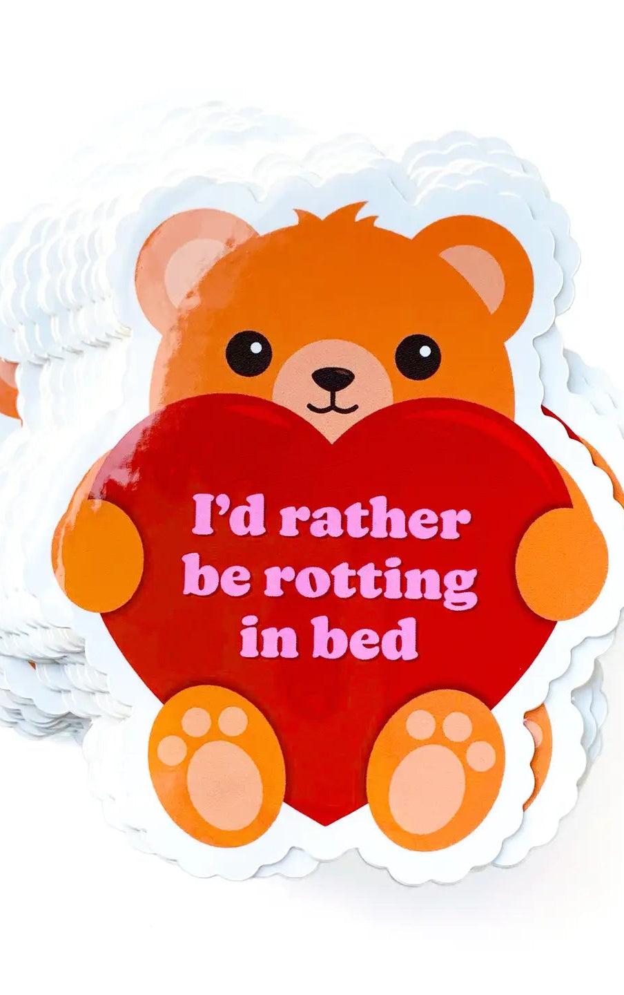 Rotting in Bed Teddy Bear Vinyl Sticker - UntamedEgo LLC.