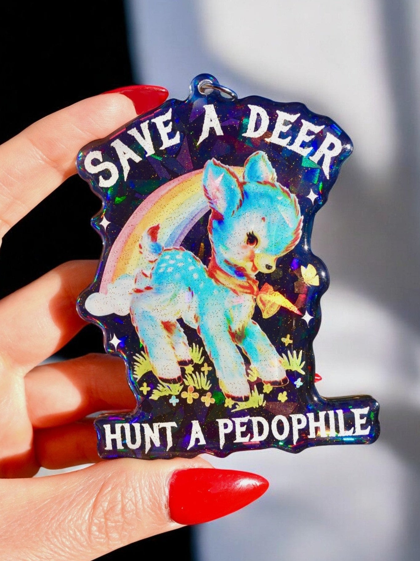Save A Deer Hunt A Pedophile Keychain - UntamedEgo LLC.