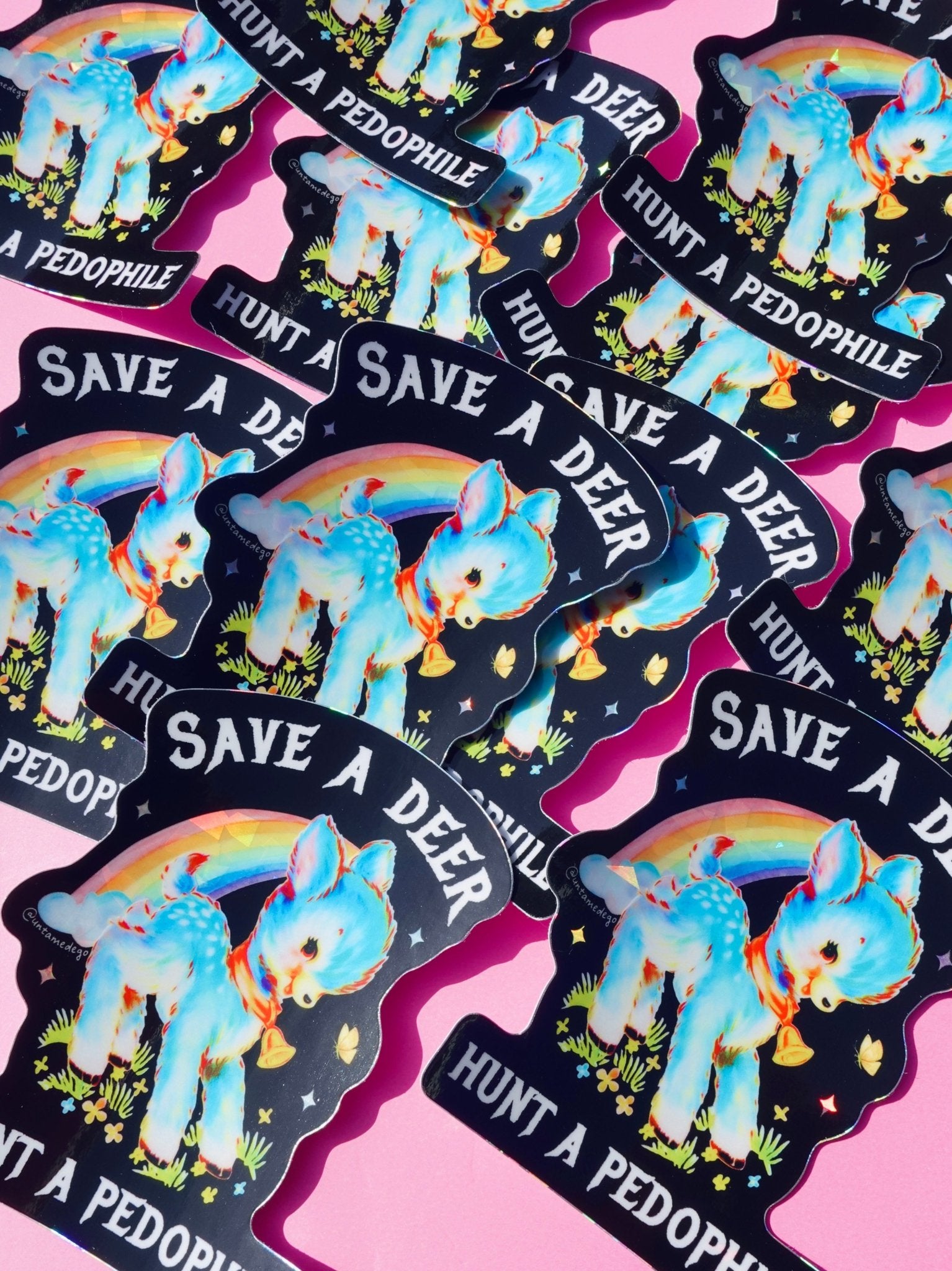 Save a Deer Hunt A Pedophile Sticker - UntamedEgo LLC.