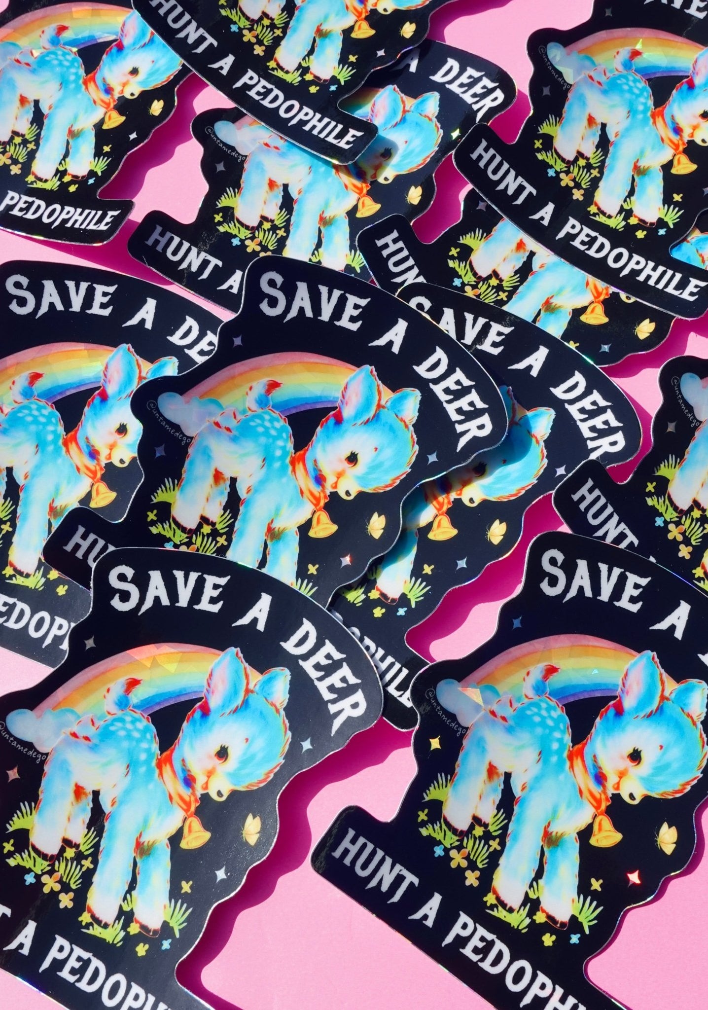 Save a Deer Hunt A Pedophile Sticker - UntamedEgo LLC.