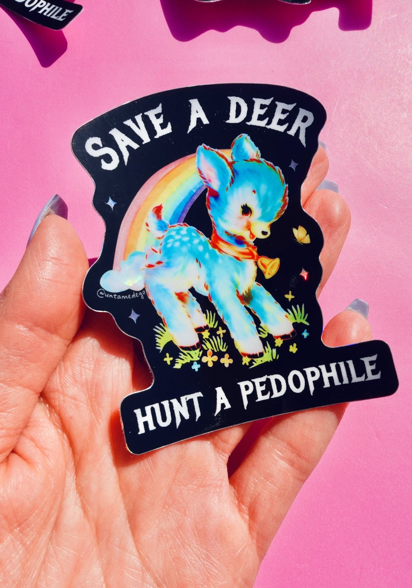 Save a Deer Hunt A Pedophile Sticker - UntamedEgo LLC.