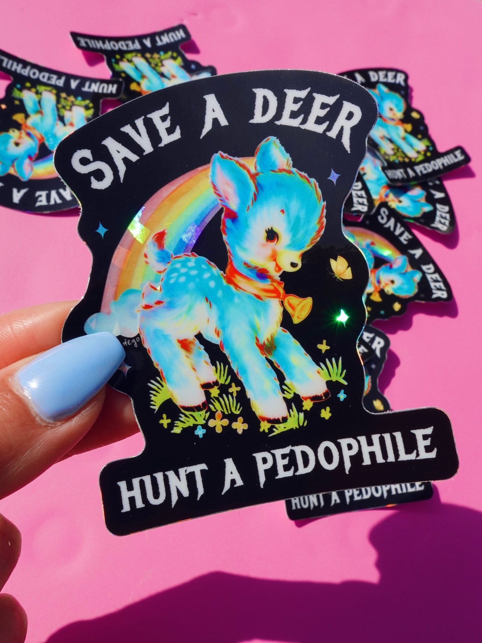 Save a Deer Hunt A Pedophile Sticker - UntamedEgo LLC.