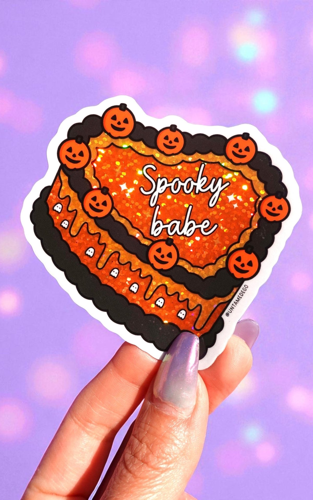 Spooky Babe Sticker – Halloween Glitter Cake Vinyl Sticker - UntamedEgo LLC.
