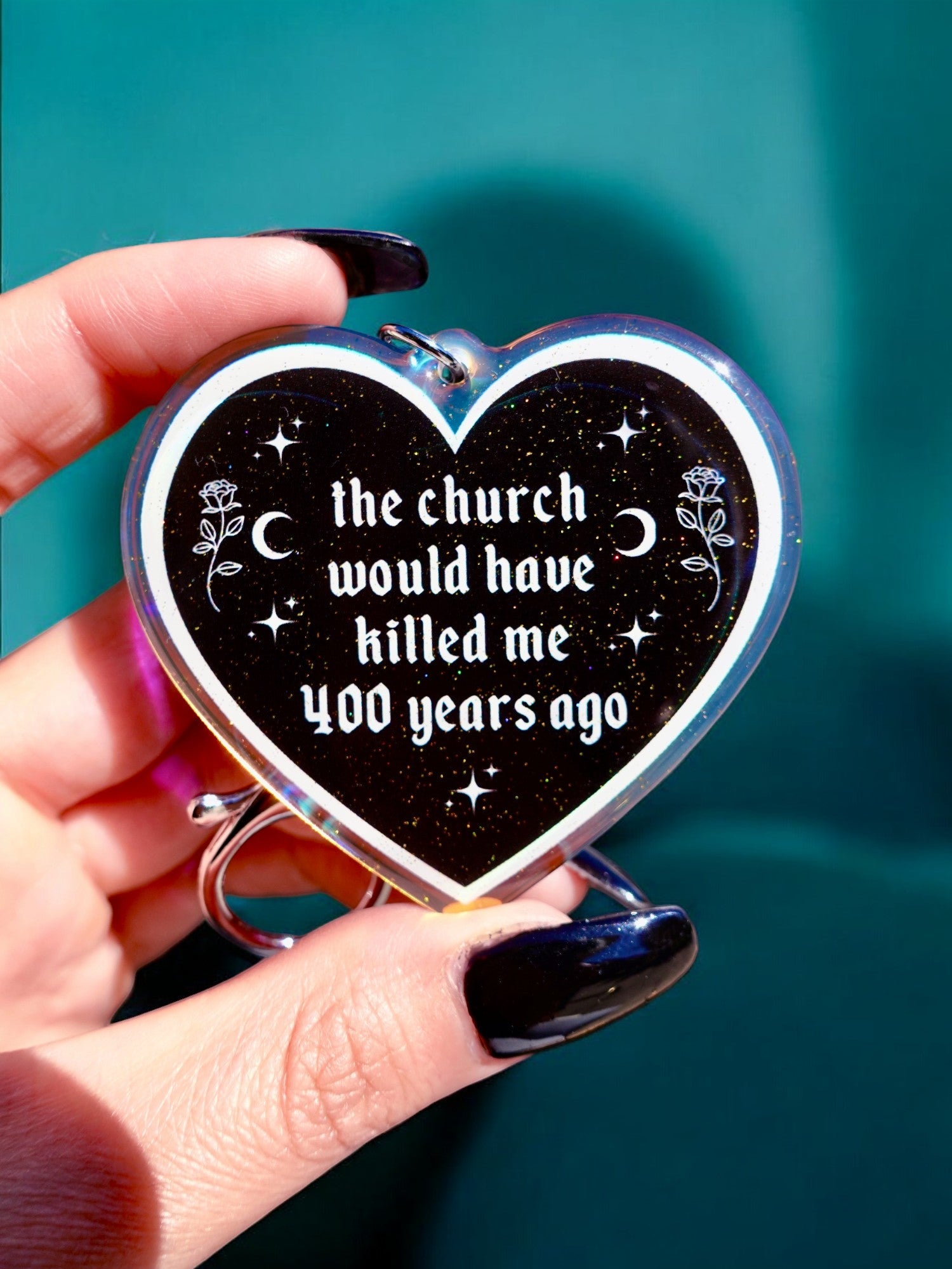 The Church Would Have Killed Me 400 Years Ago Heart Keychain - UntamedEgo LLC.