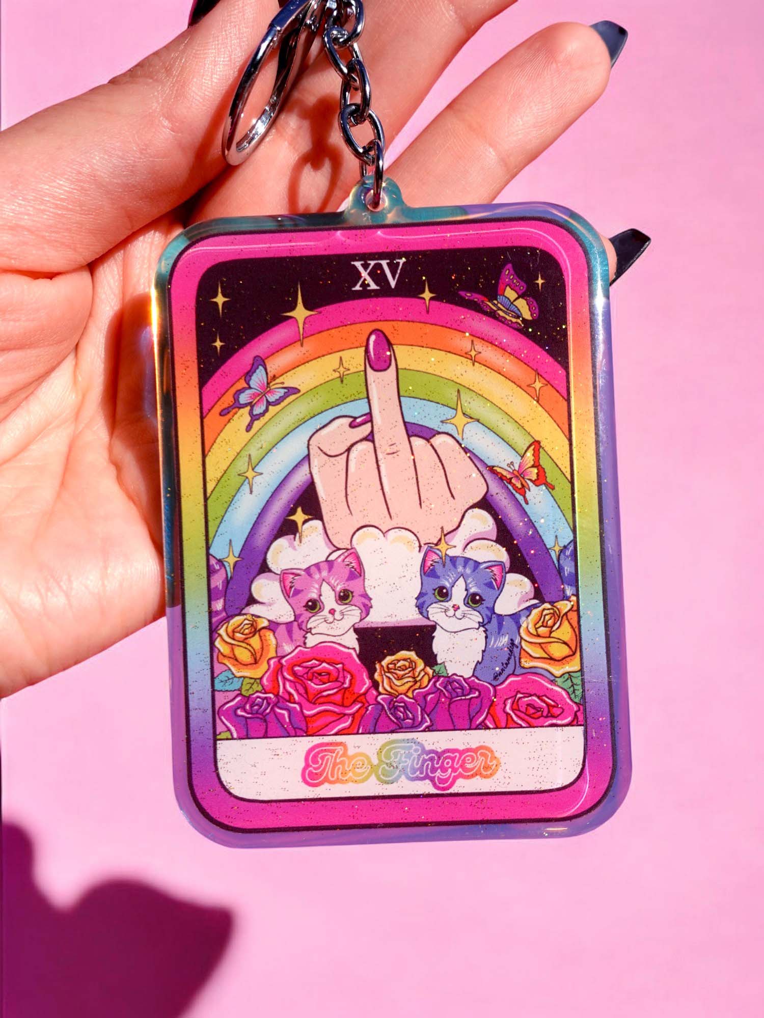 The Finger Rainbow Acrylic Keychain - UntamedEgo LLC.