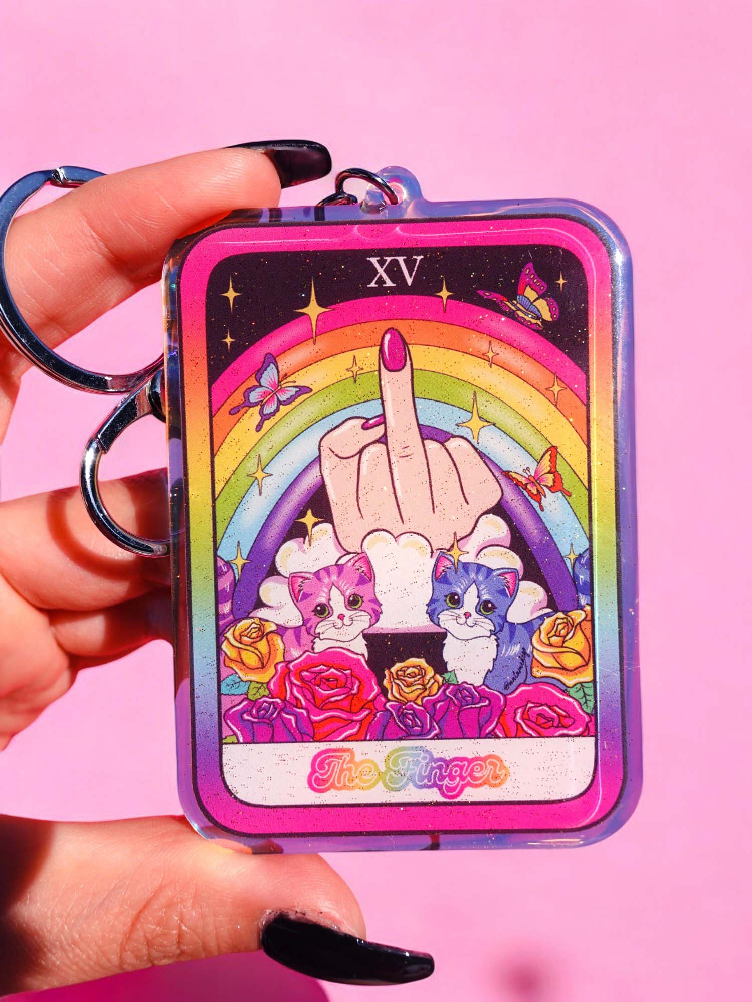 The Finger Rainbow Acrylic Keychain - UntamedEgo LLC.