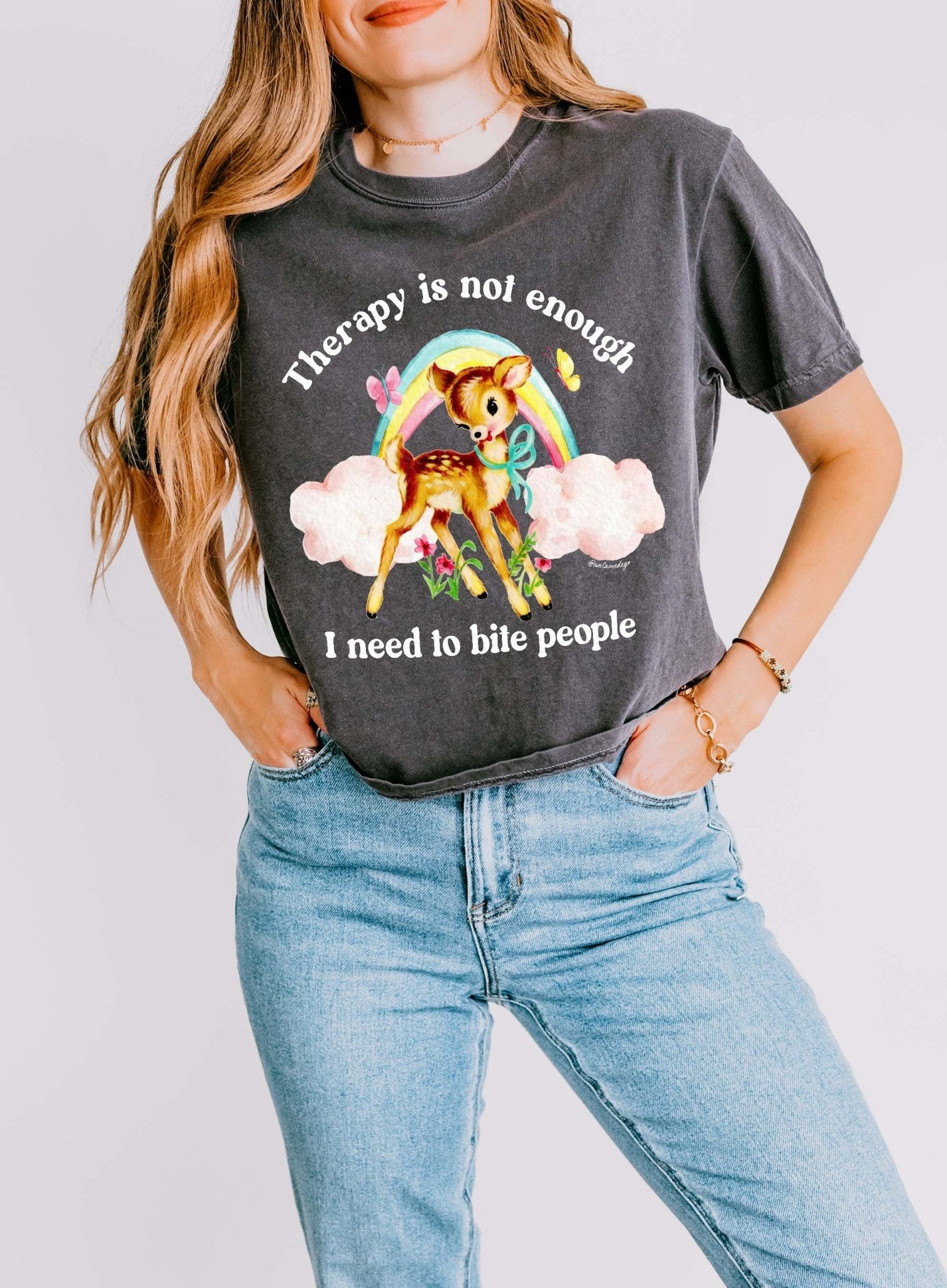 Therapy Is Not Enough I Need To Bite People Boxy Women's Tee - UntamedEgo LLC.